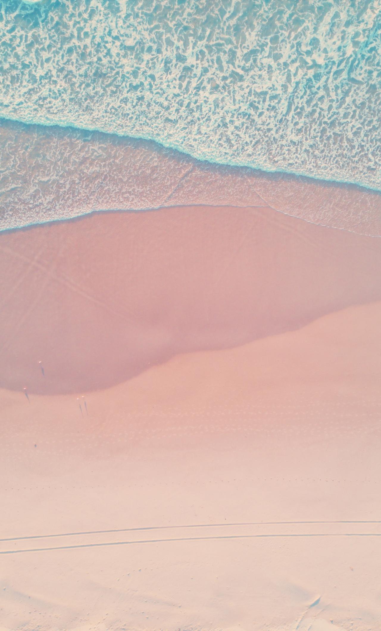 1280x2120 Download Calm, beach, aerial view, sea waves wallpaper, 1280x iPhone 6 Plus