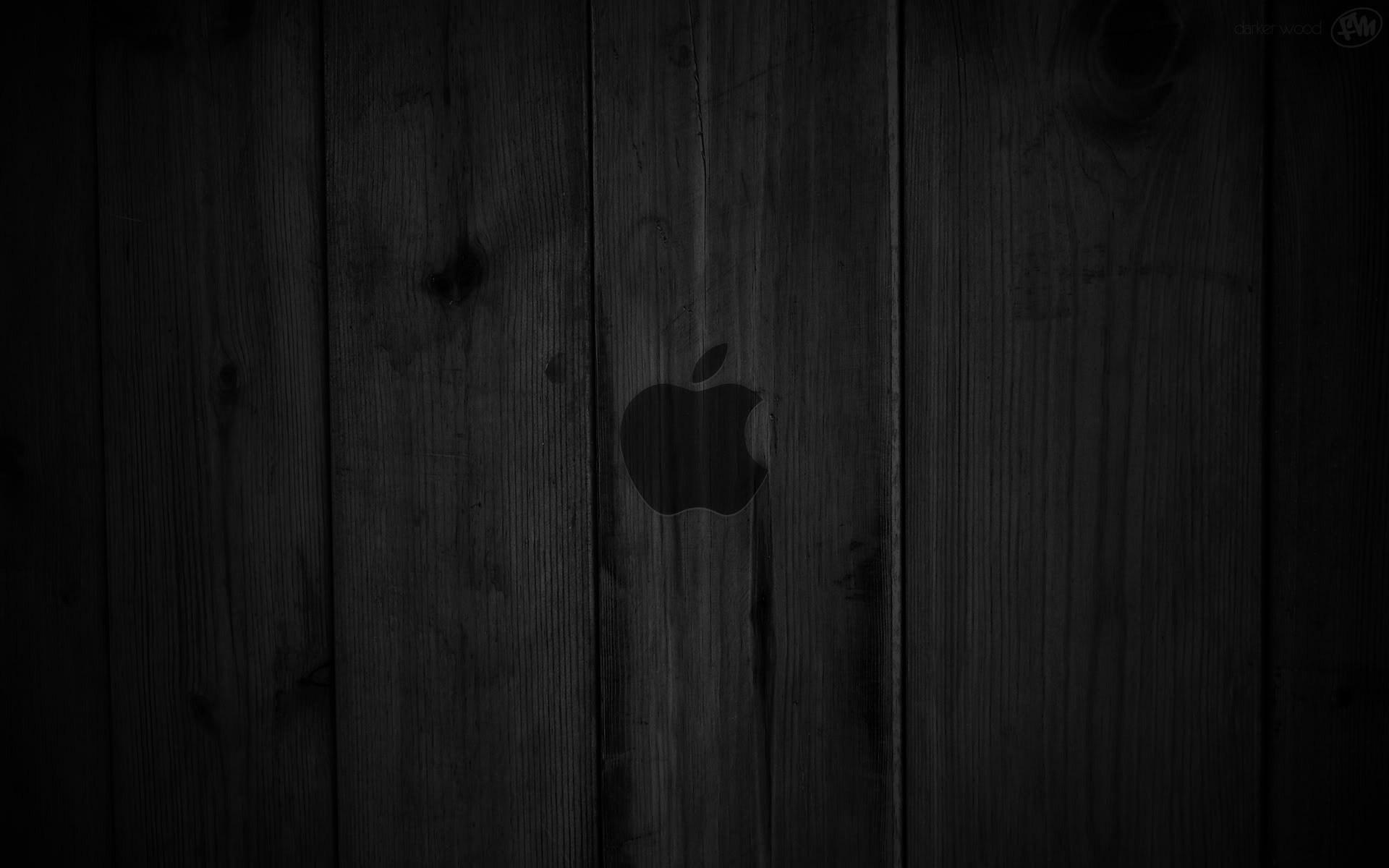 1920x1200 Apple Logo Wood Dark Lines - [1920 x 1200]
