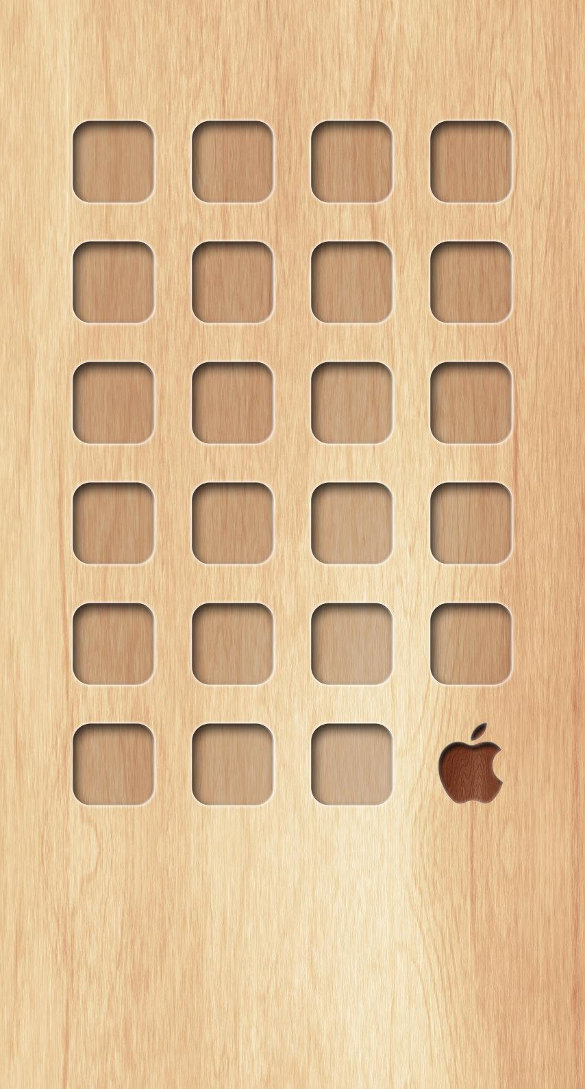 854x1590 Shelf wooden board brown yellow Apple logo. wallpaper.sc iPhone8
