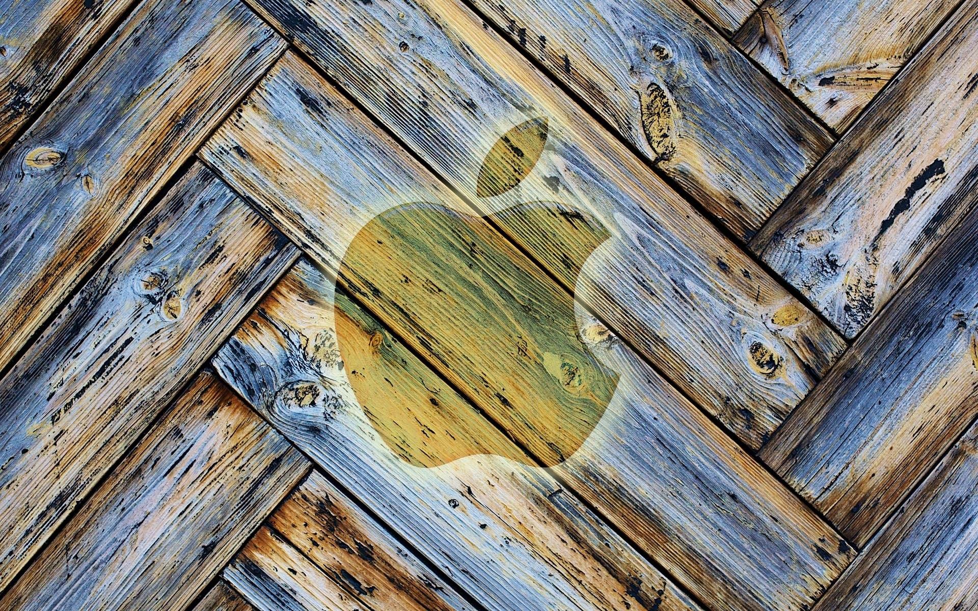 1920x1200 Apple Logo Wood