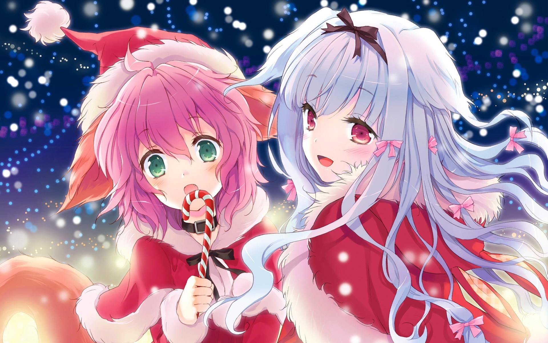 1920x1200 Photo fox girls Anime Girls 1920x1200