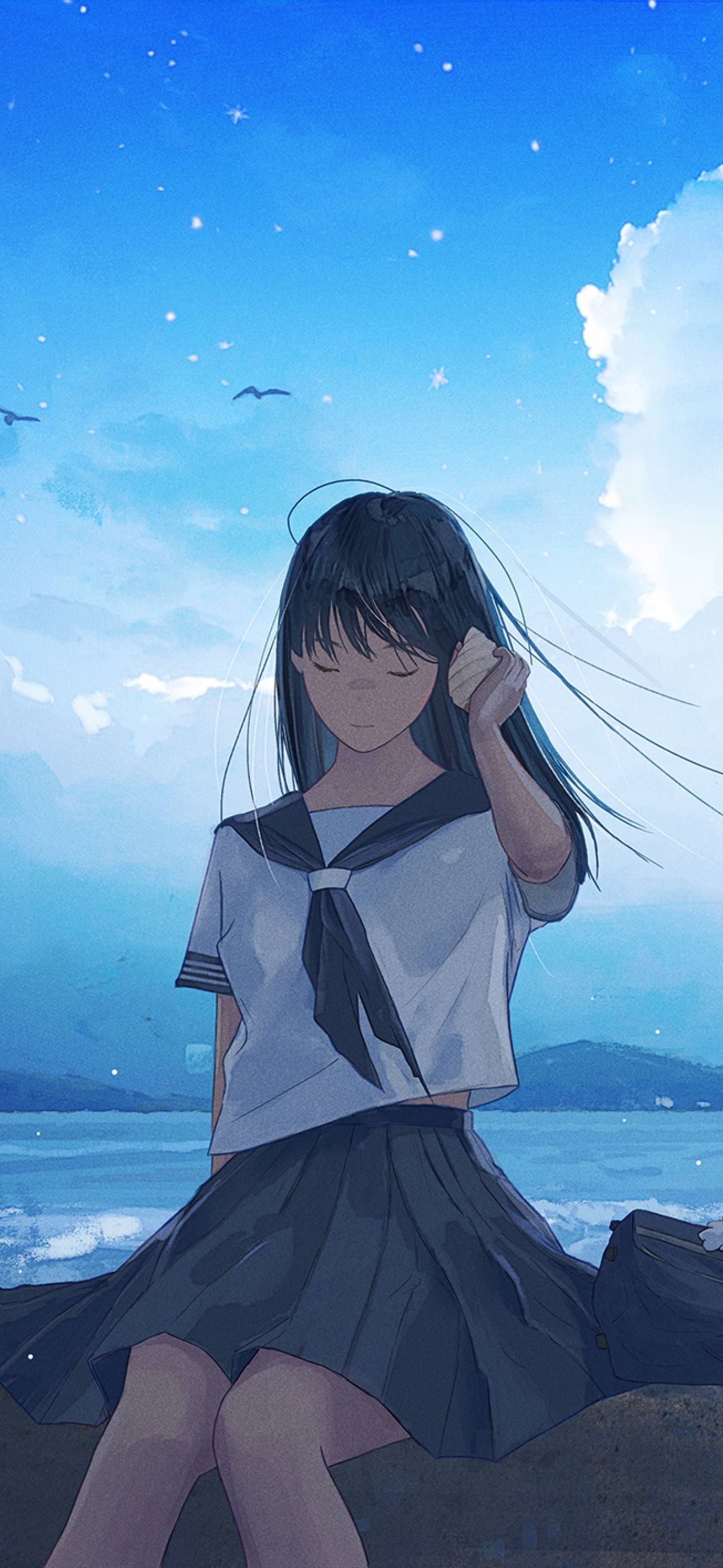 1440x3120 Sad Anime Girl Walking 1440x3120 Resolution Wallpaper, HD Anime 4K Wallpaper, Image, Photo and Background