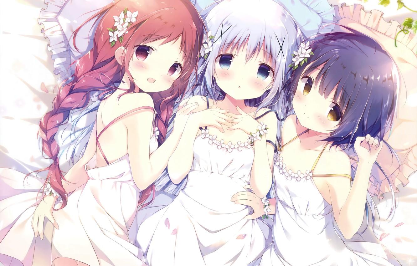 1332x850 Wallpaper girls, nyashki, lie together image for desktop, section арт