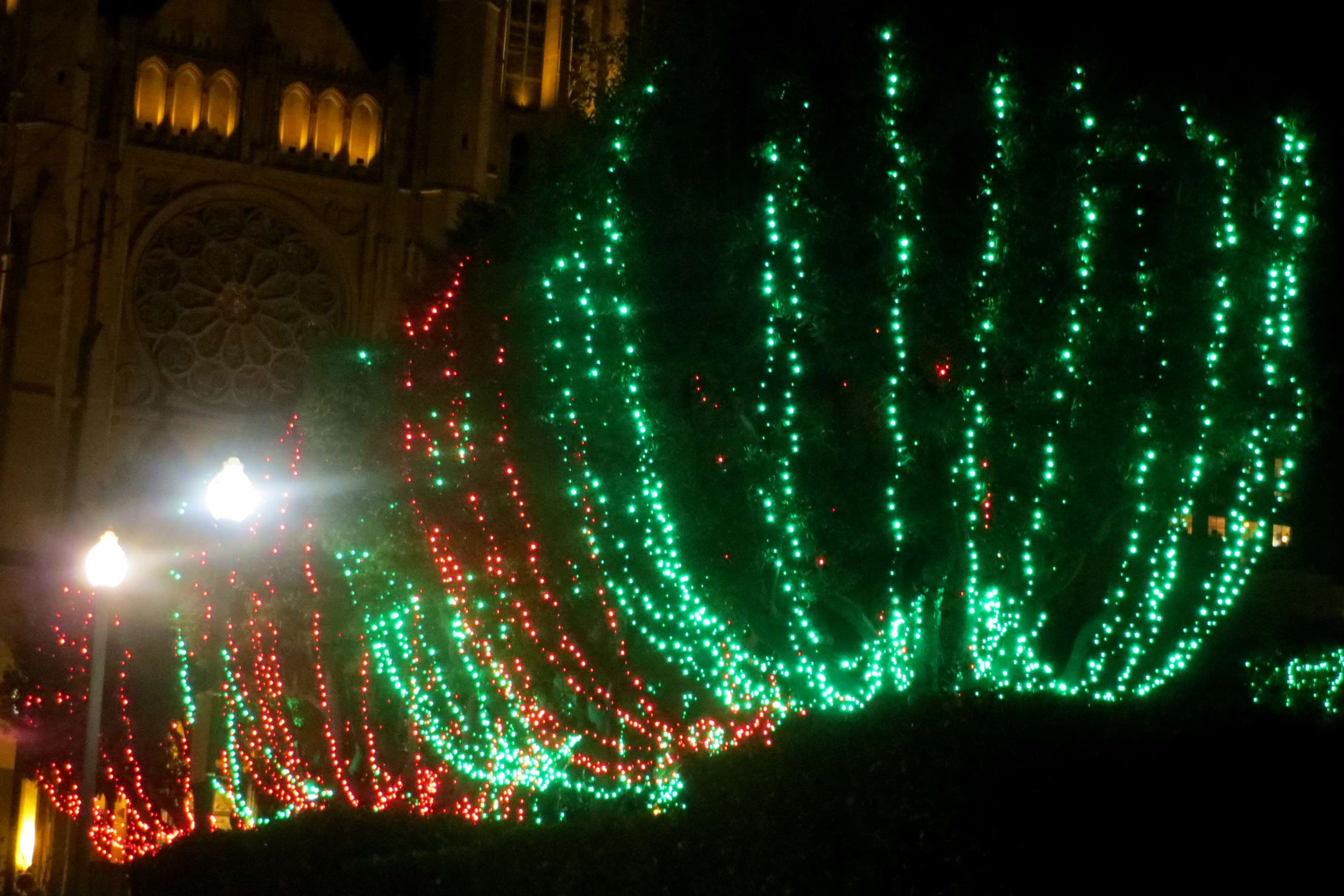 2730x1820 background, christmas, church, design, glowing, green, holiday