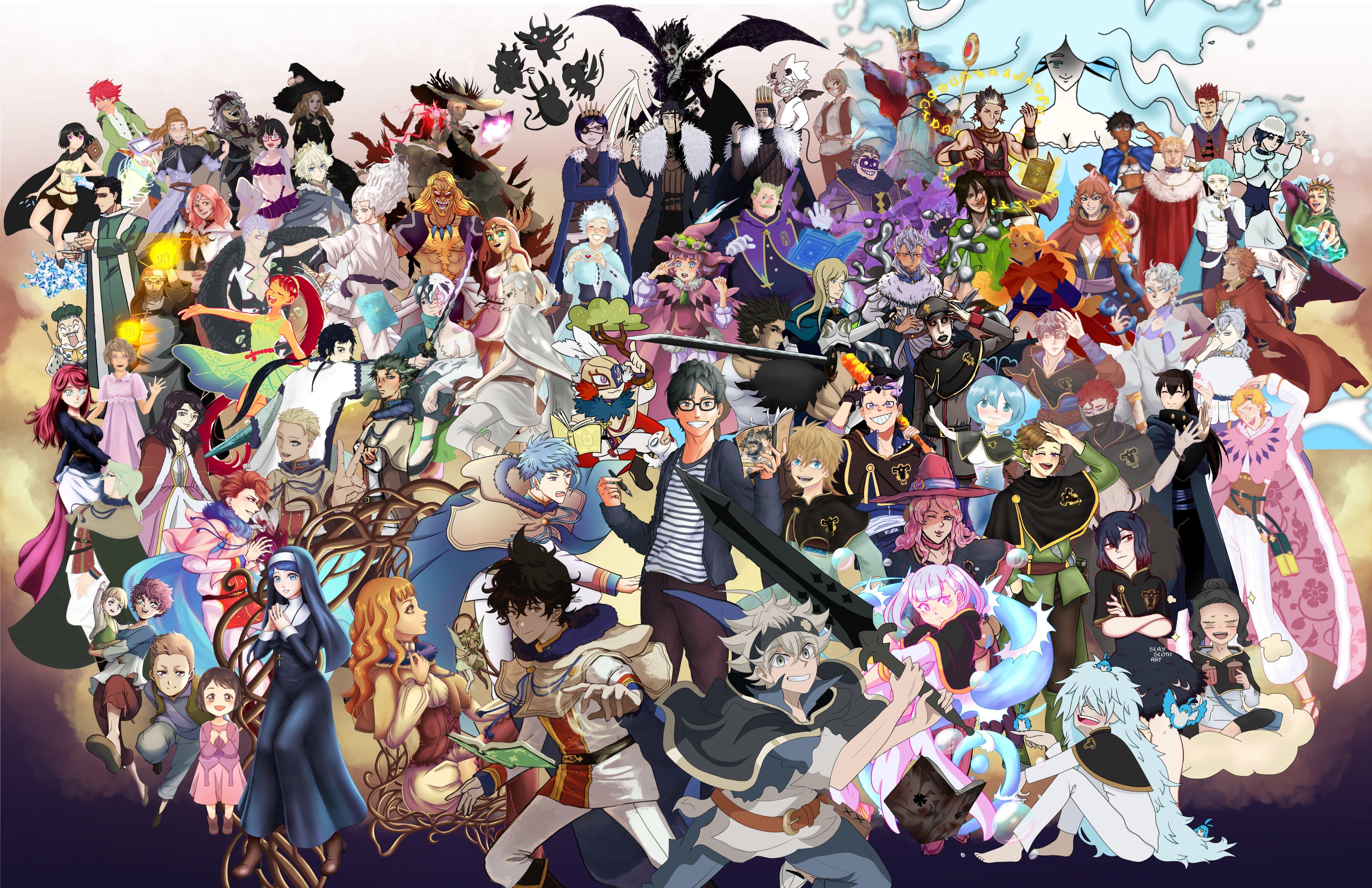 4096x2650 light honor of the end of the #BlackClover anime, a handful of Black Clover artists gathered together for a celebratory collab! Thank you Tabata + the hardworking staff of
