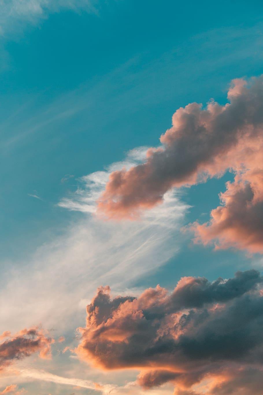 910x1365 Sky, Cloud, Epic, Orange, Teal, Blue, Green, Color