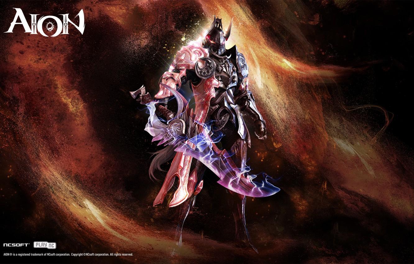 1332x850 Photo Wallpaper Fire, Sword, Templar, Ncsoft, Aion Gladiator Wallpaper HD