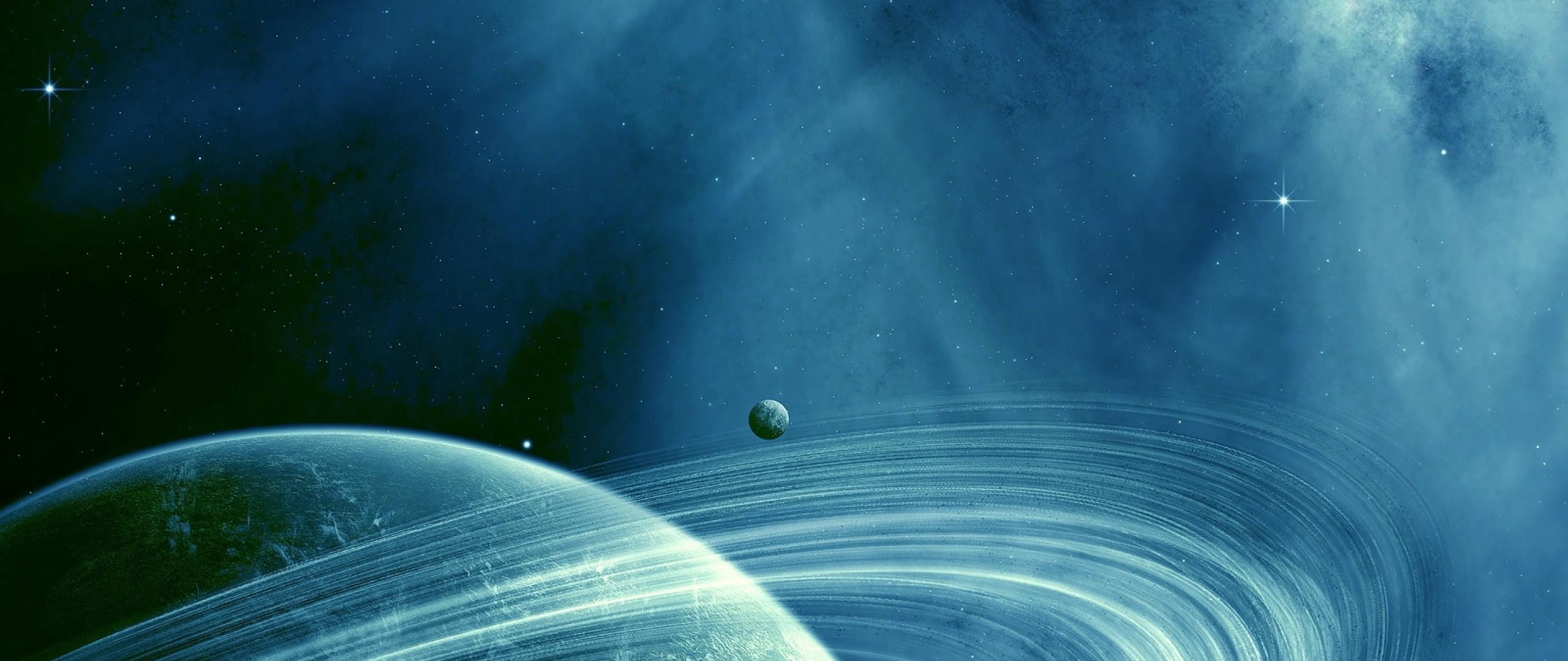 2560x1080 saturn, blue space, dark space 2560x1080 Resolution Wallpaper, HD Space 4K Wallpaper, Image, Photo and Background