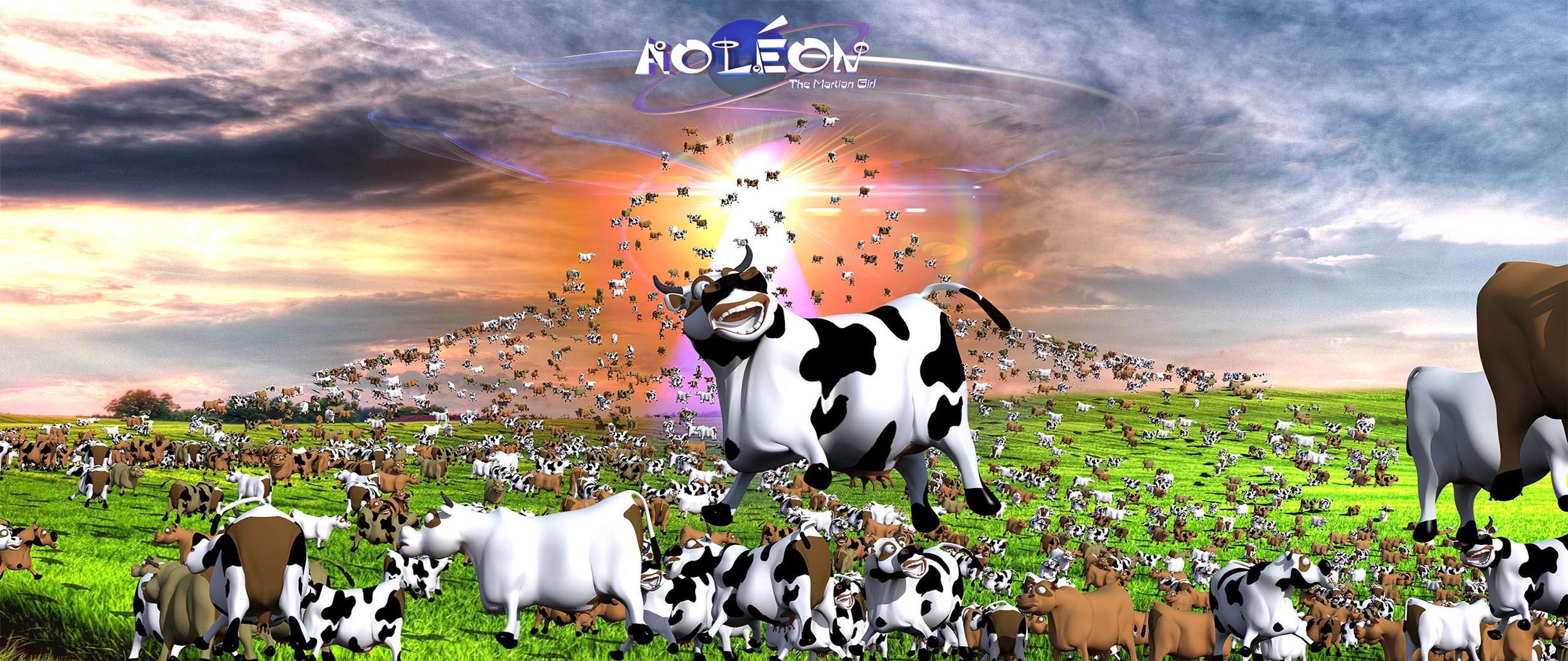 2560x1080 Abduction Of The Cows Destop Wallpaper