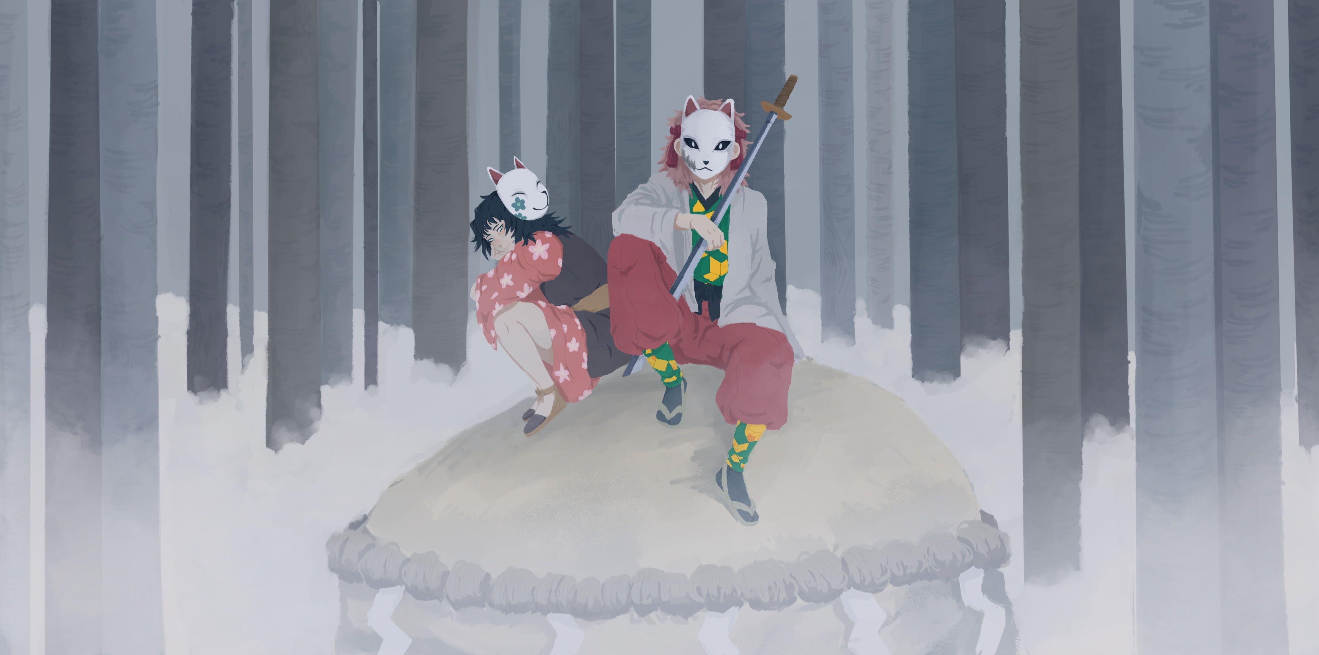 4444x2208 Anime Demon Slayer: Kimetsu no Yaiba Makomo (Demon Slayer) Sabito (Demon Slayer) K #wallpaper #hdwallpaper #desktop. Anime, Slayer, Demon