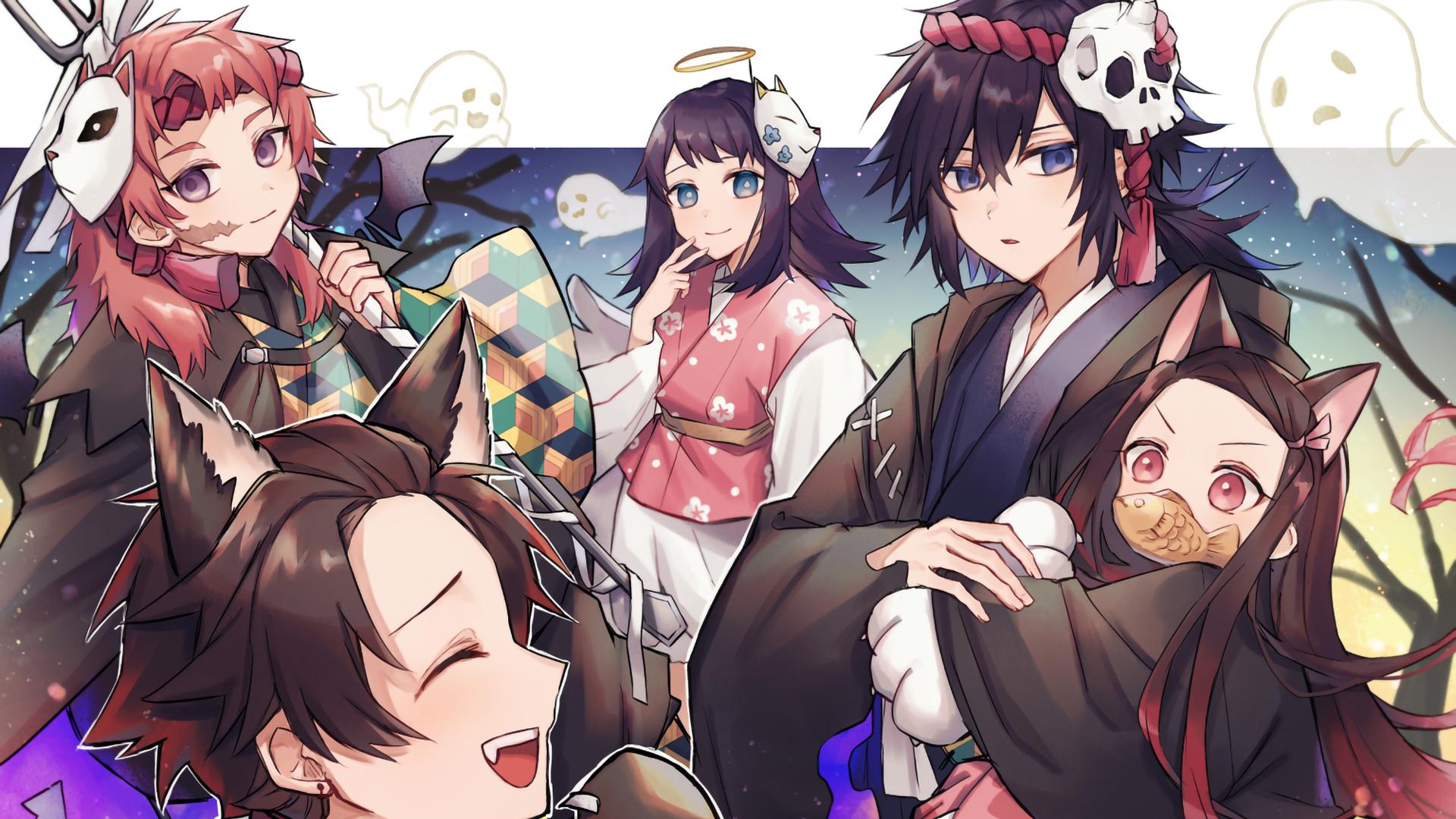 1920x1080 Demon Slayer Giyuu Tomioka Makomo Nezuko Kamado Sabito Tanjirou Kamado HD Anime Wallpaper