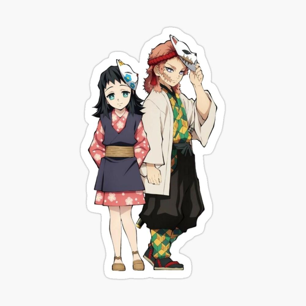 1000x1000 Makomo and Sabito Demon Slayer Greeting Card