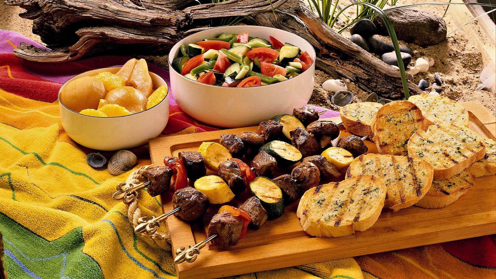 1600x900 Download wallpaper 1600x900 bread, vegetables, meat, food widescreen 16:9 HD background
