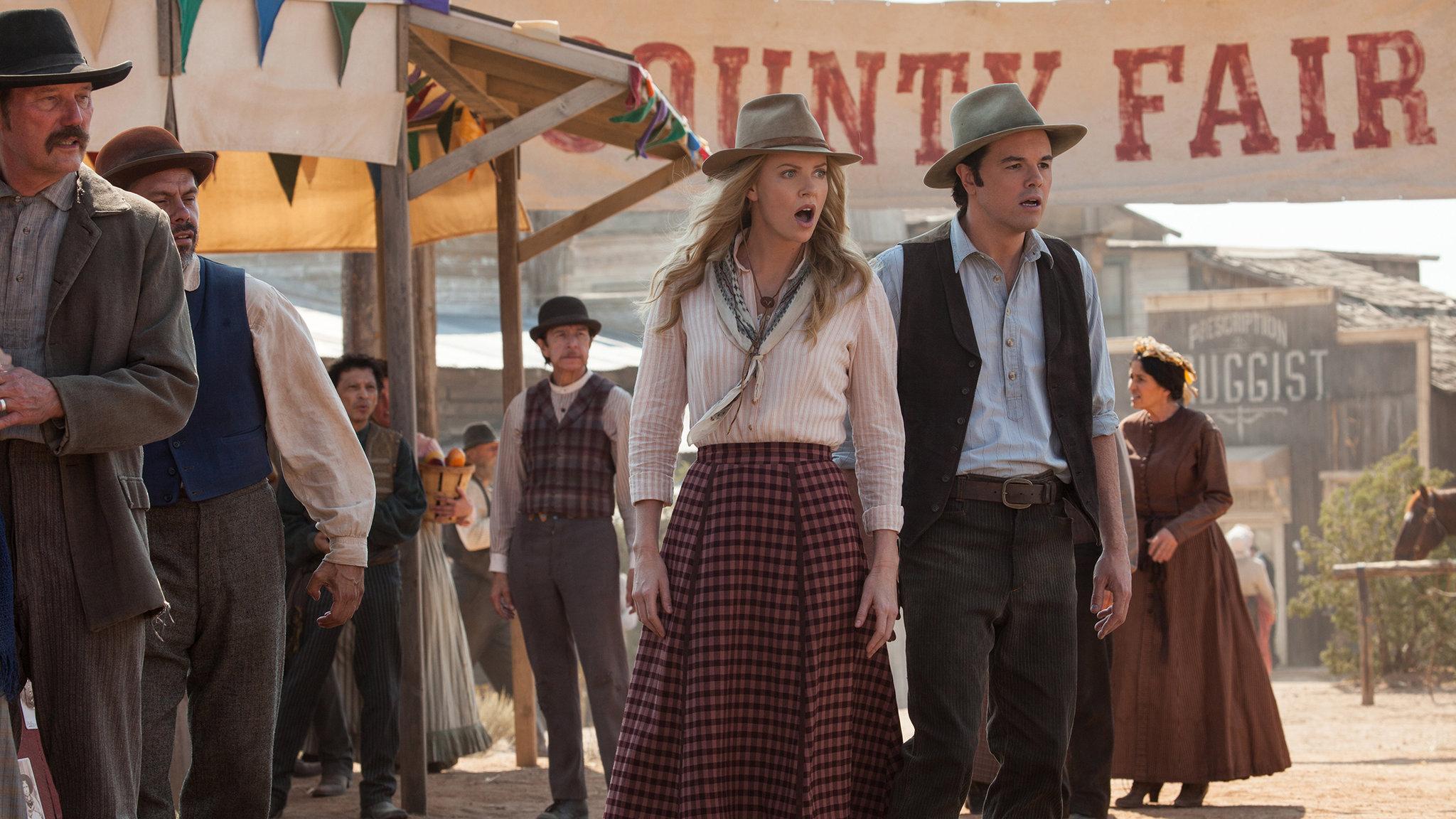 2048x1152 Seth MacFarlane and Charlize Theron on 'A Million Ways to Die in the West'