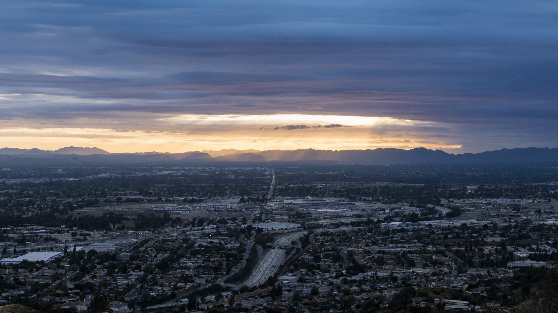 1920x1080 San Fernando Valley Near Los Angeles Day To Night Timelapse Stock Video Footage 00:30 SBV 306608607