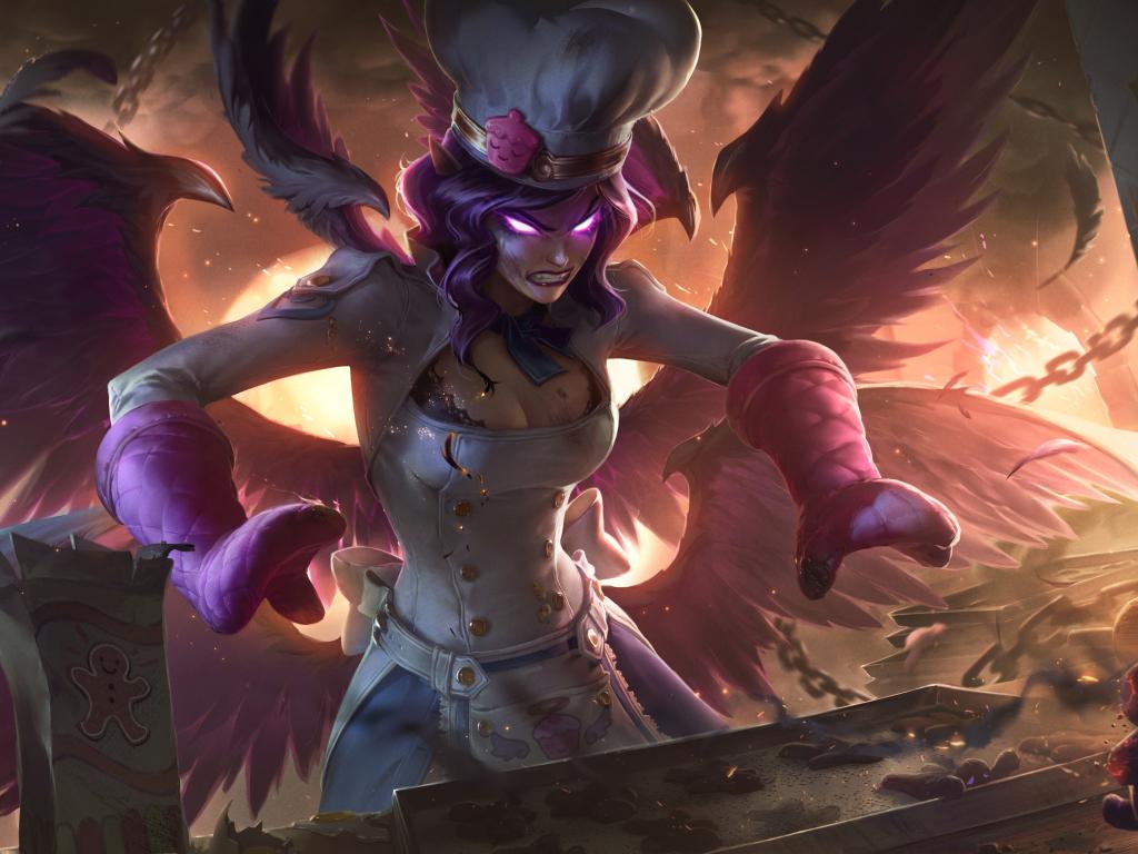 1024x768 Download angry warrior, cook, artwork, morgana, league of legends 1024x768 wallpaper, 1024x768 standard 4: fullscreen, 1024x768 HD image, background, 19501