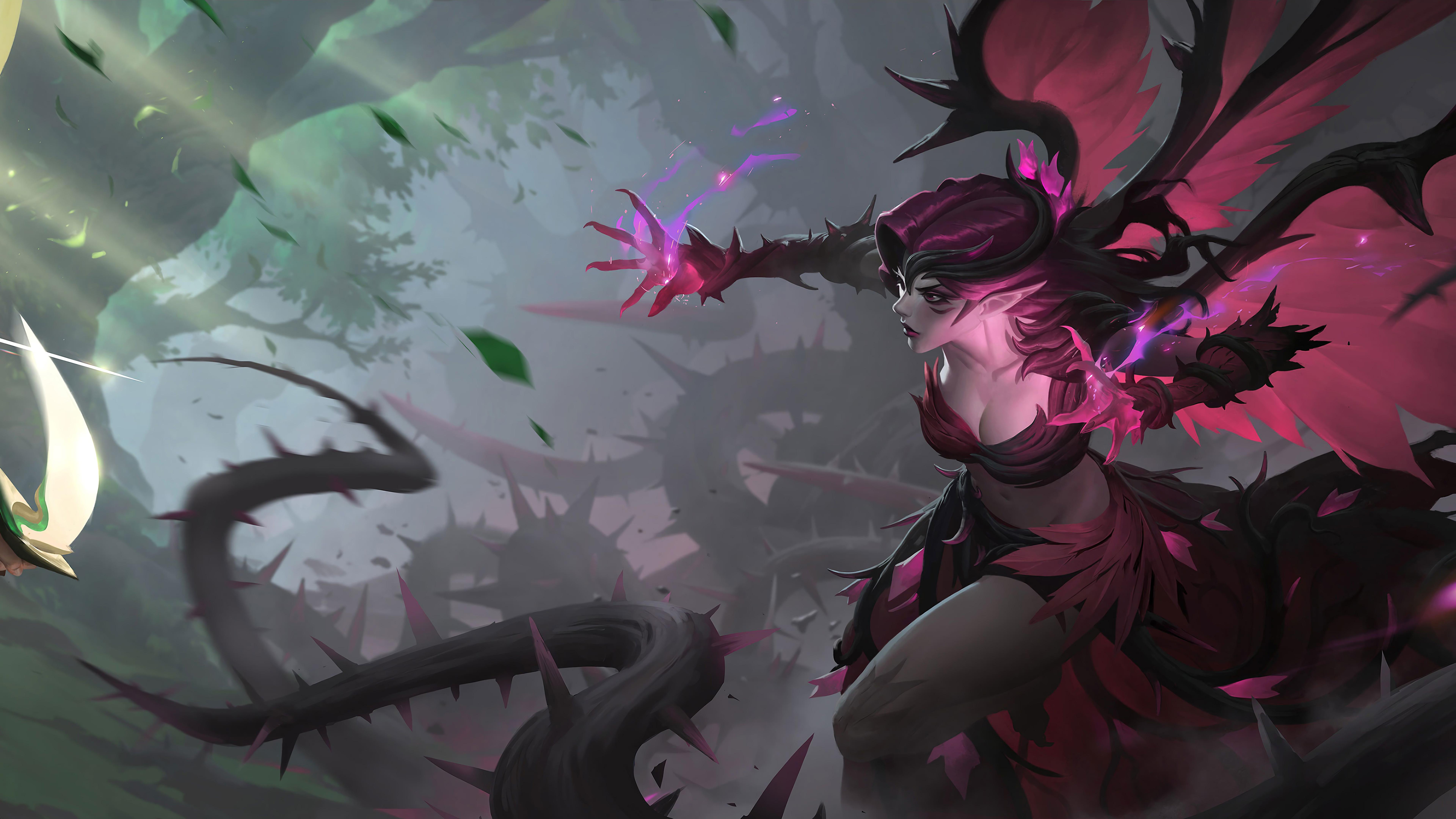 7680x4320 Blackthorn Morgana Splash Art New Update LoL 8K Wallpaper