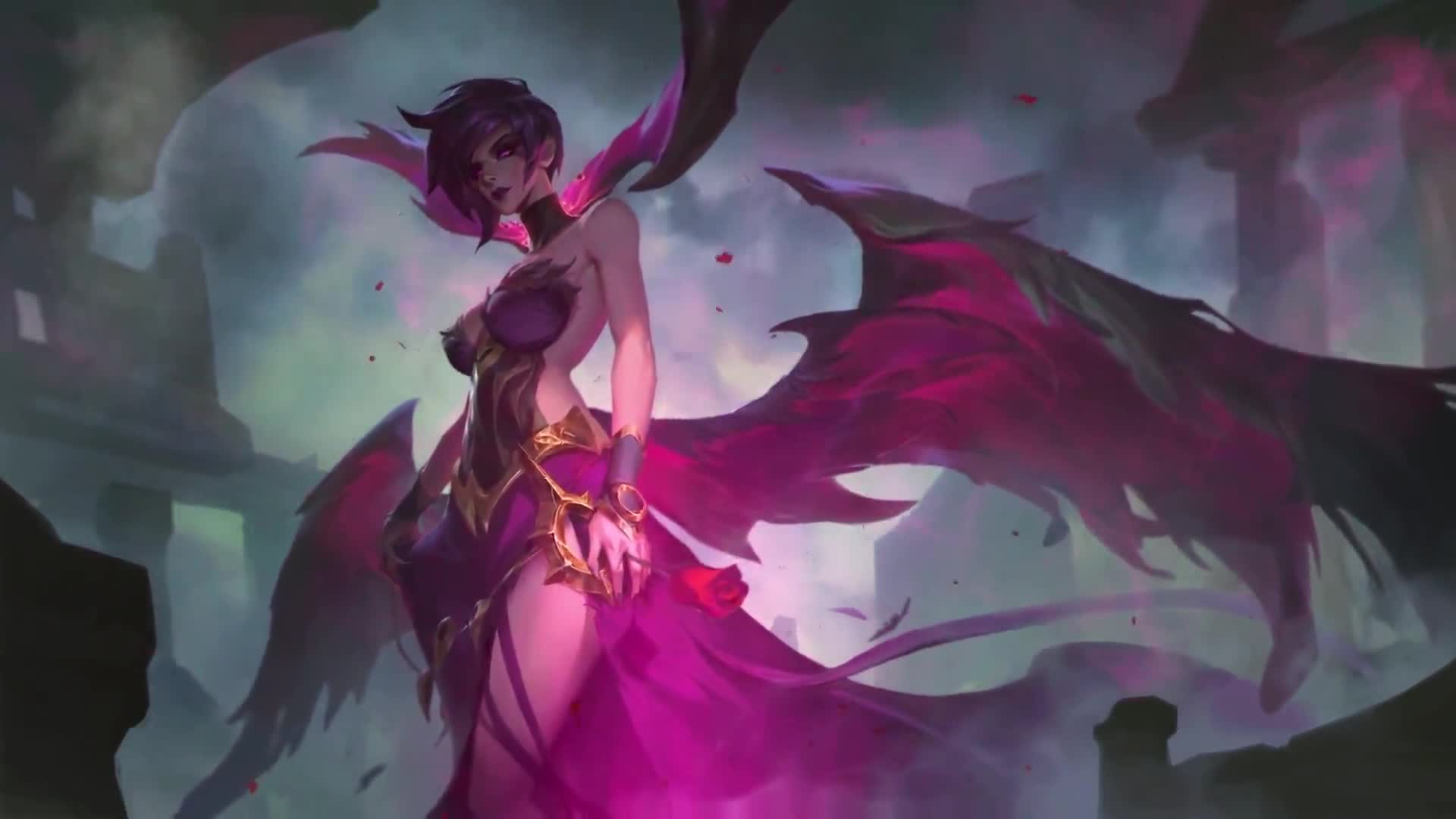 1920x1080 Morgana Pink Wings / League Of Legends Game Desktop Desktop Wallpaper