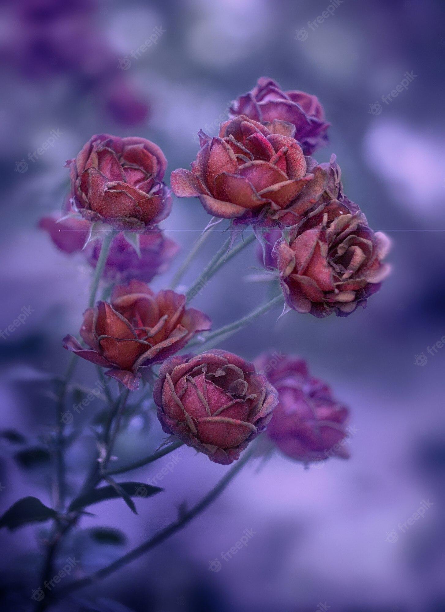 1454x2000 Premium Photo. Floral background with red wild rose flowers