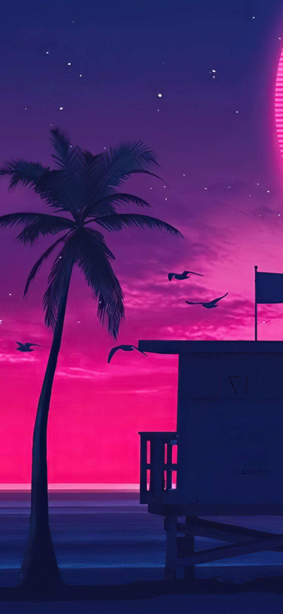 1125x2436 Retro Beach Art Wallpaper Wallpaper Wallpaper Popular Retro Beach Art Wallpaper Wallpaper Background