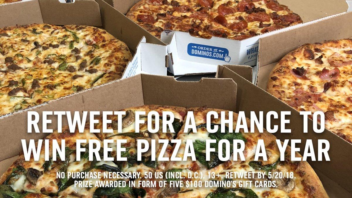 1200x675 Domino's Pizza FREE pizza for a year? RT this tweet for a chance to win! #WinDominosPizza