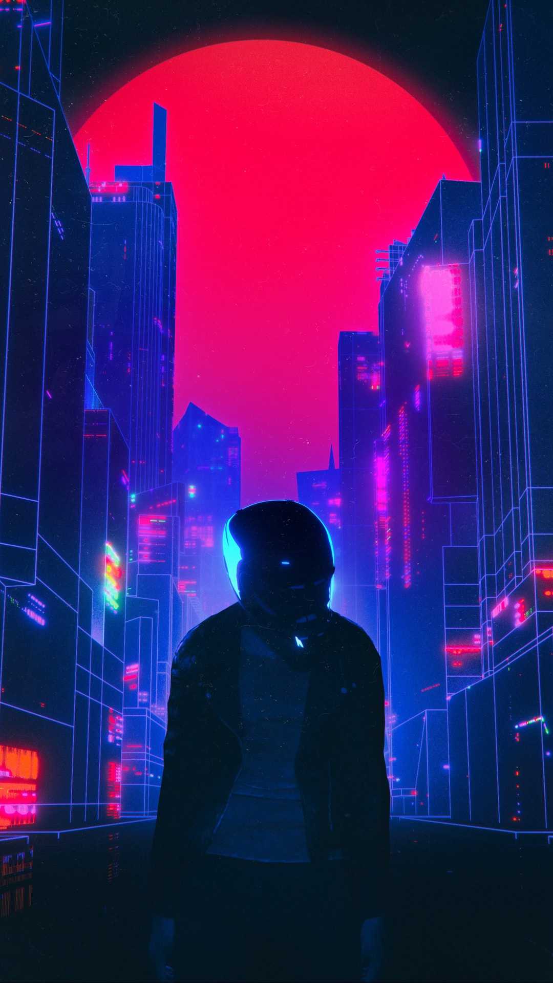 1080x1920 Retro Neon World IPhone Wallpaper Wallpaper : iPhone Wallpaper