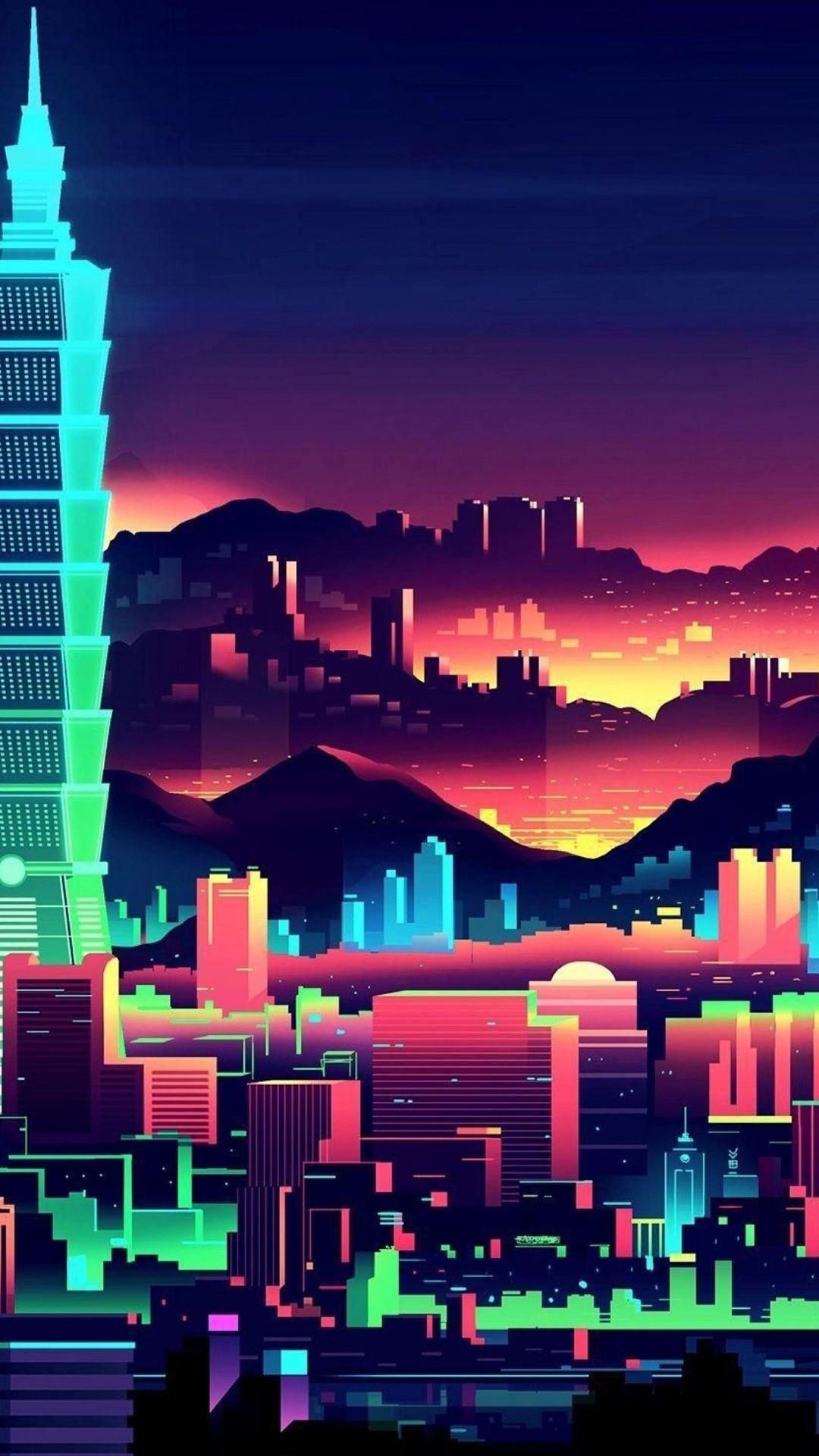 1080x1920 Retro 80s Aesthetic iPhone Wallpaper