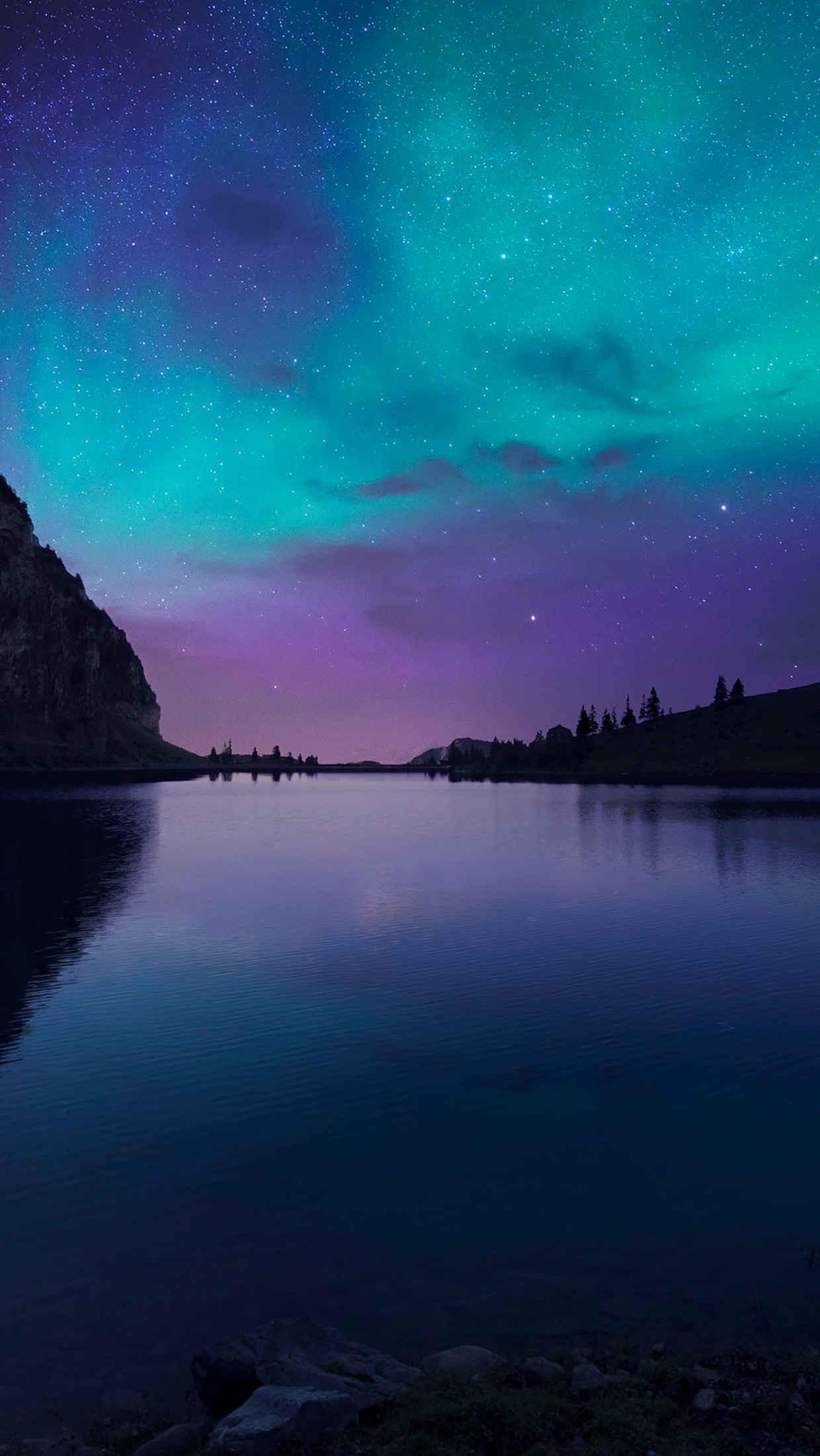 1240x2204 old ios wallpaper, sky, nature, reflection, natural landscape, aurora