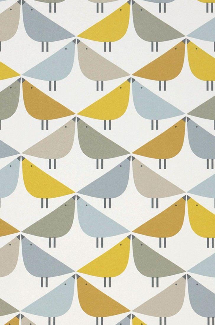 728x1100 Wallpaper Marga Cream, Pebble grey, Ochre yellow, Olive green