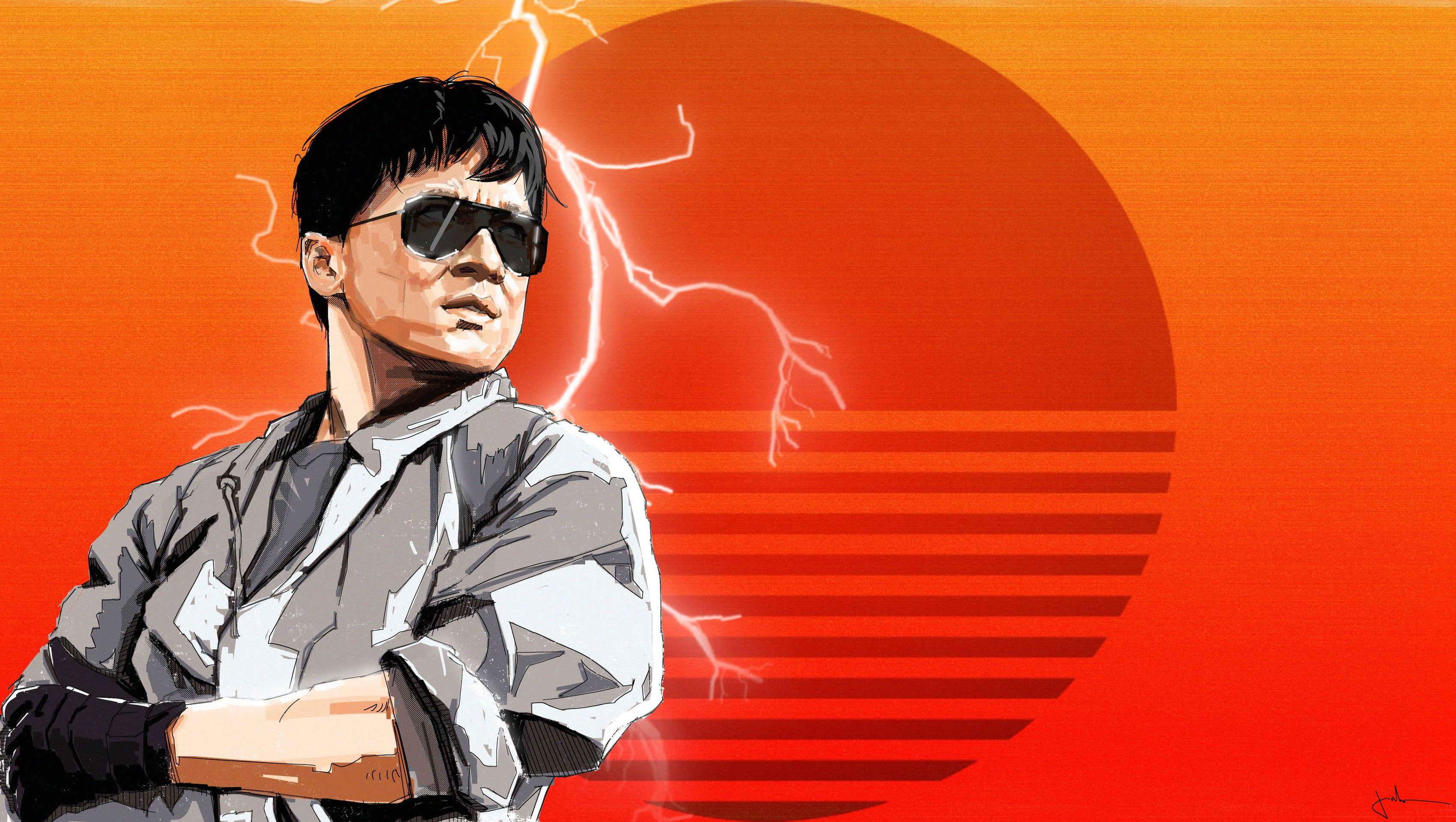 3400x1920 Art s #Retro Jackie Chan #Synth #Retrowave #Synthwave #madeinkipish Sergey Orlov by Sergey Orlov Fight to the top K #wa. Jackie chan, 80s retro, Retro waves