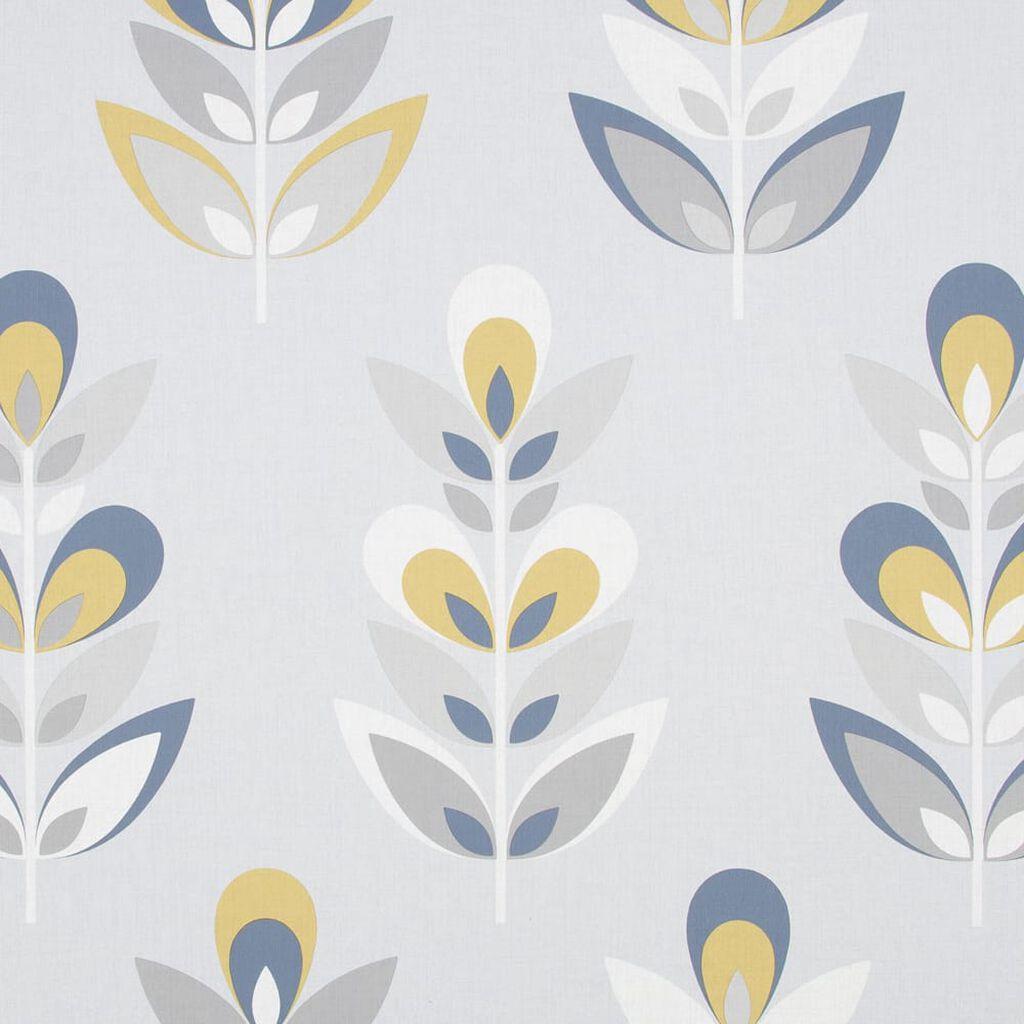 1024x1024 Retro Floral Navy & Yellow Wallpaper