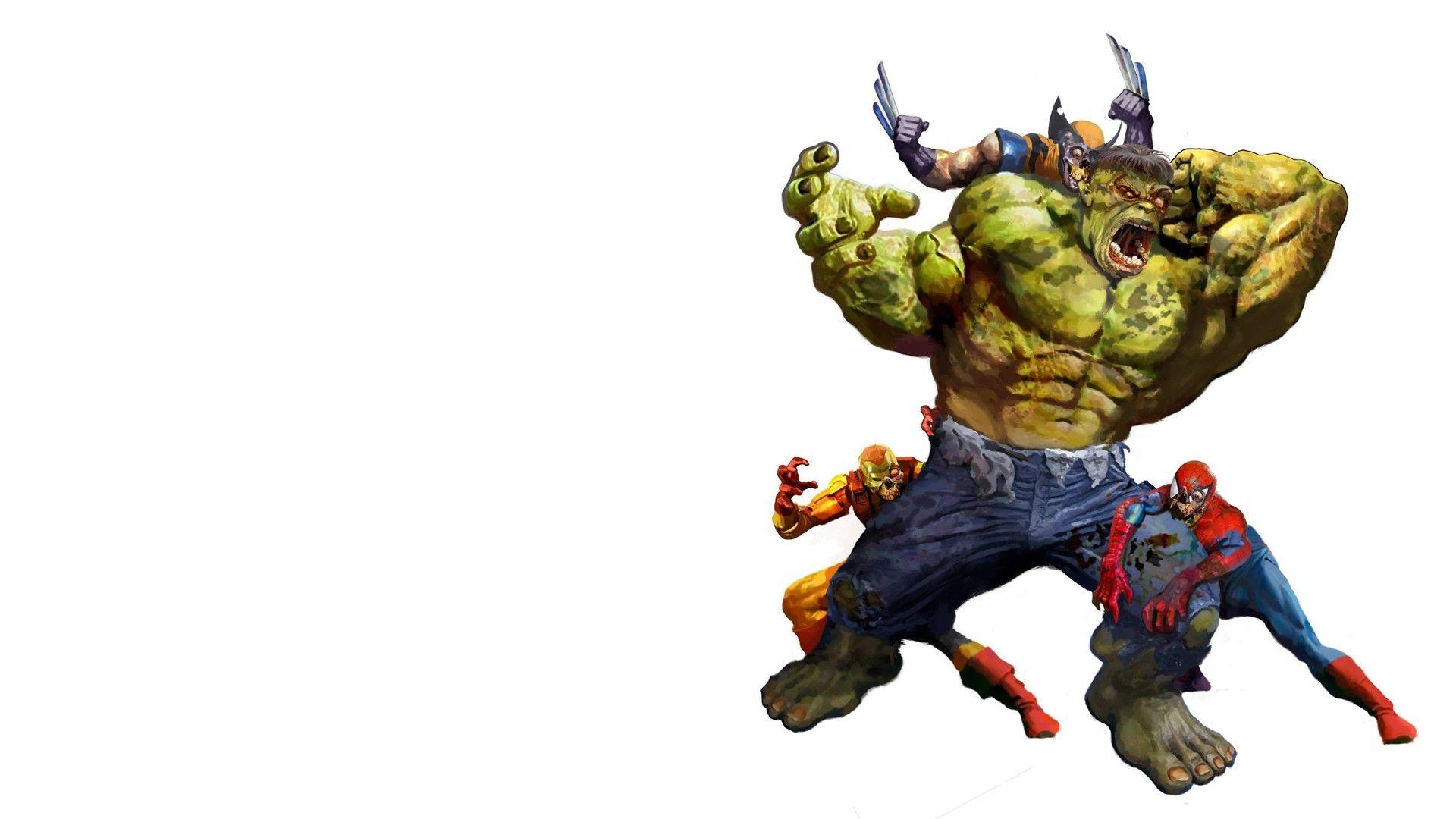 1920x1080 Comics, Spider Man, Wolverine, Zombies, Marvel, Hulk Wallpaper