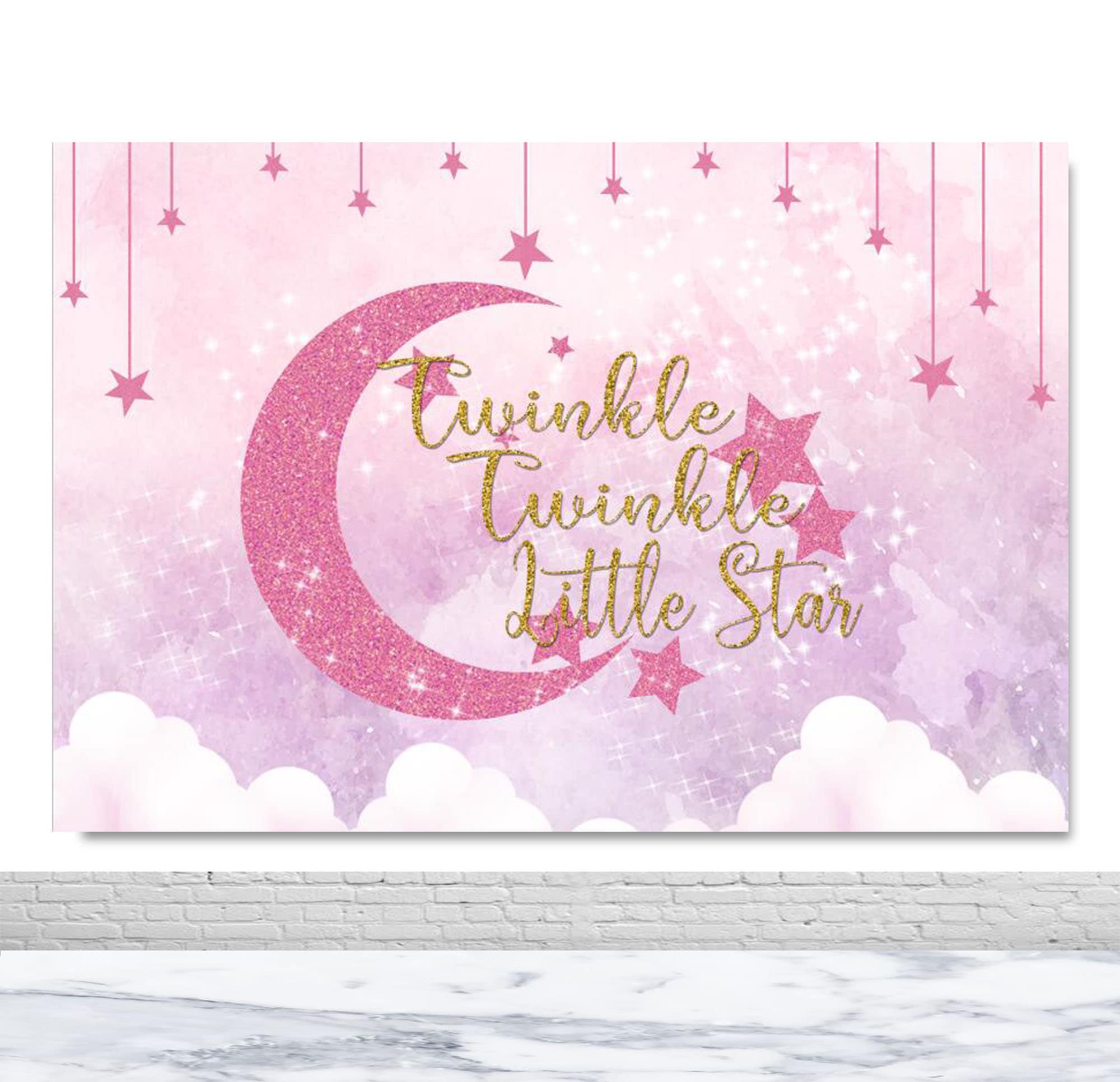 2000x1933 Twinkle Little Star Baby Shower Photography Backdrop Pink Sky