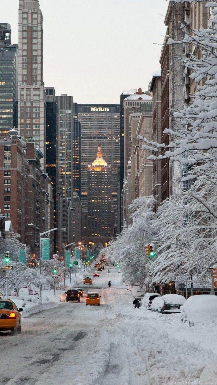 750x1334 New York Winter Snow USA iPhone 6 Wallpaper / IPod Wallpaper HD