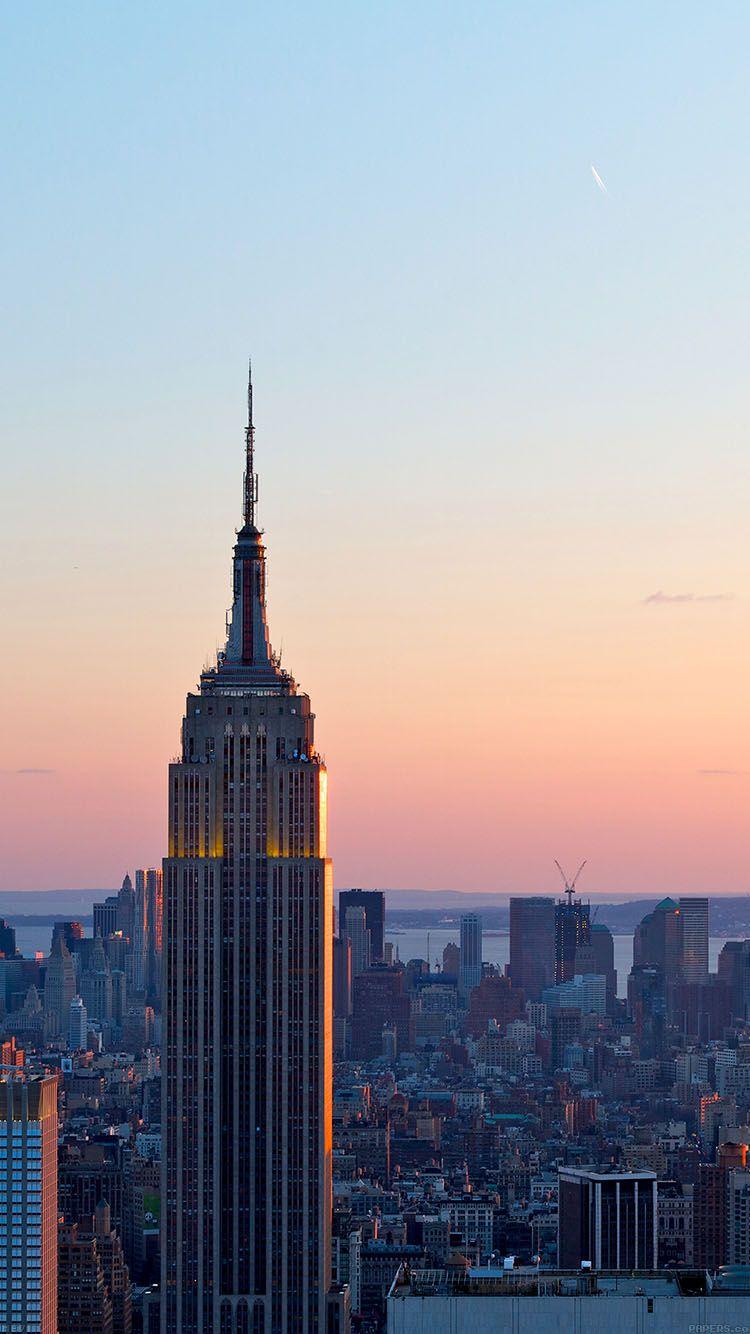 750x1334 iPhone wallpaper. dusk new york skyline city