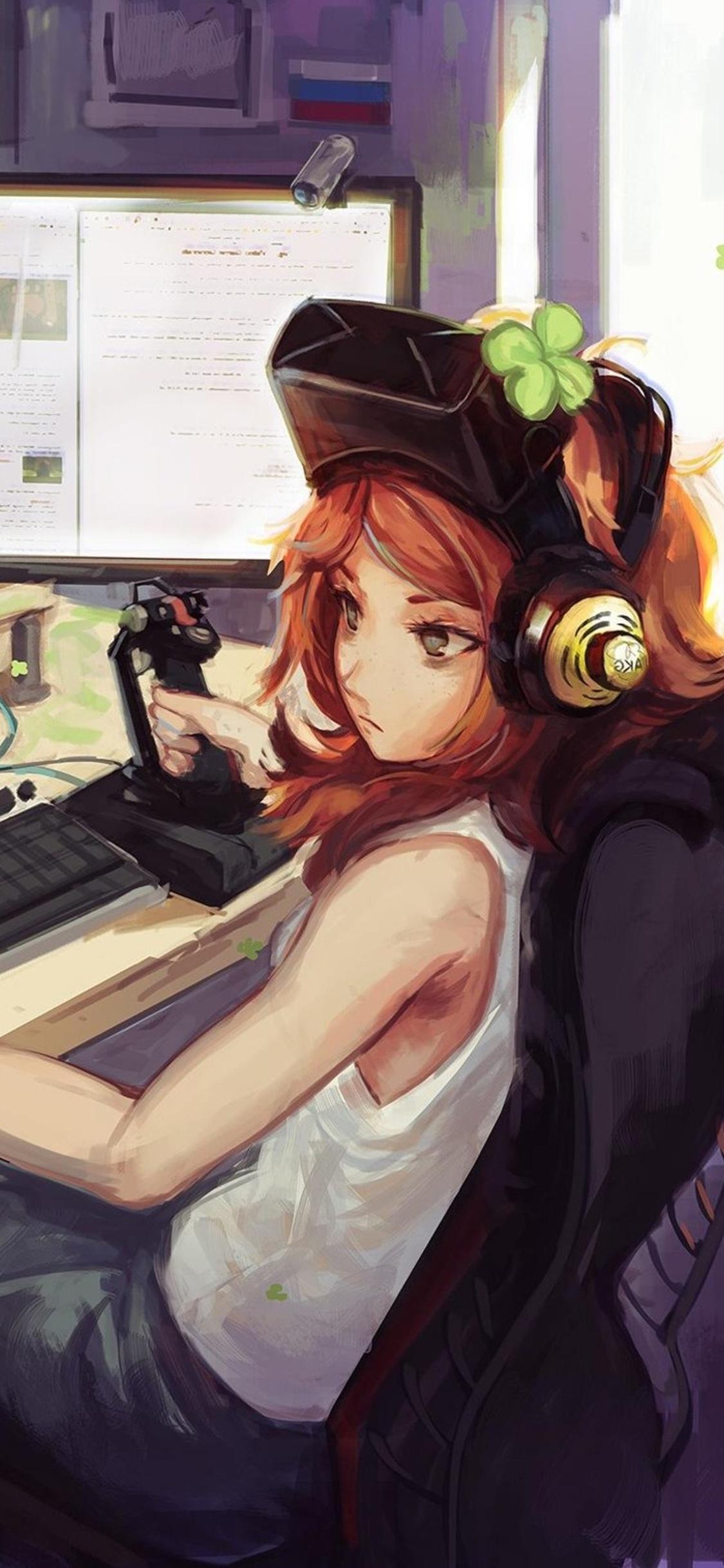 1125x2436 Anime Gamer Girl iPhone XS, iPhone iPhone X HD 4k Wallpaper, Image, Background, Photo and Picture