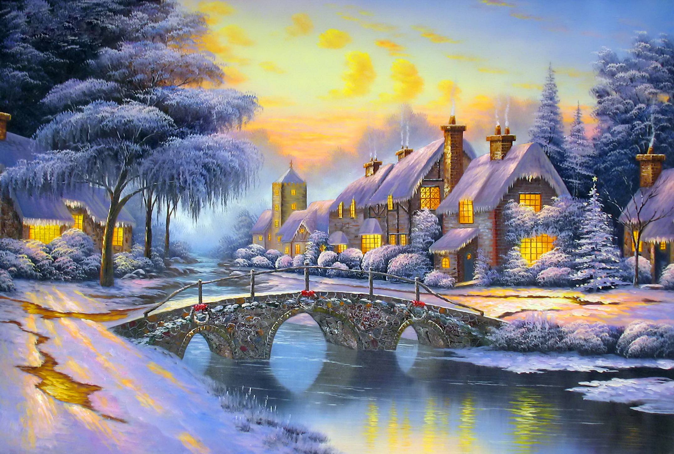 2152x1451 Free download Christmas Cottage Wallpaper [2152x1451] for your Desktop, Mobile & Tablet. Explore Christmas Cottage Wallpaper. English Country Wallpaper, Country Style Wallpaper, Country Cottage Wallpaper