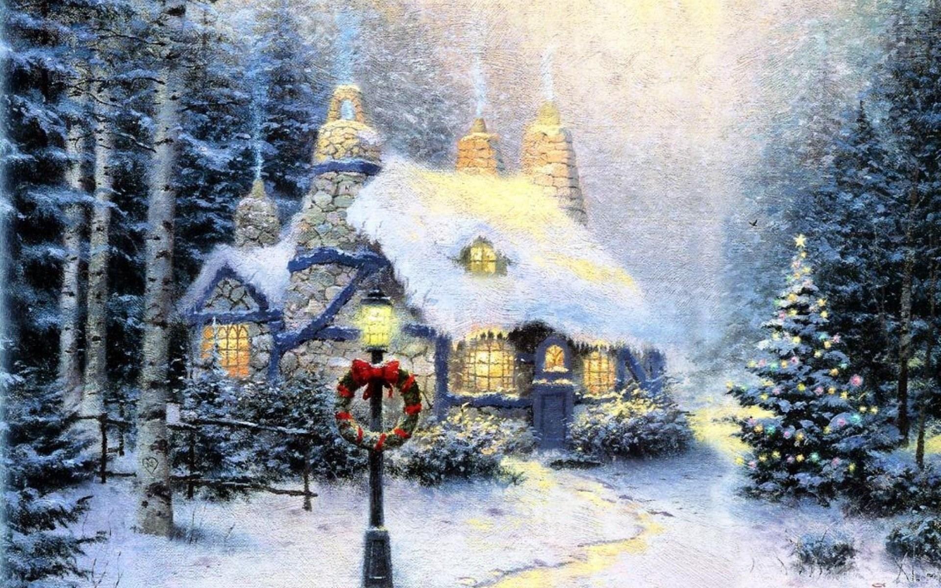 1920x1200 Christmas Cottage Screensaver Picture, Pics, Wallpaper, Image. Desktop Background