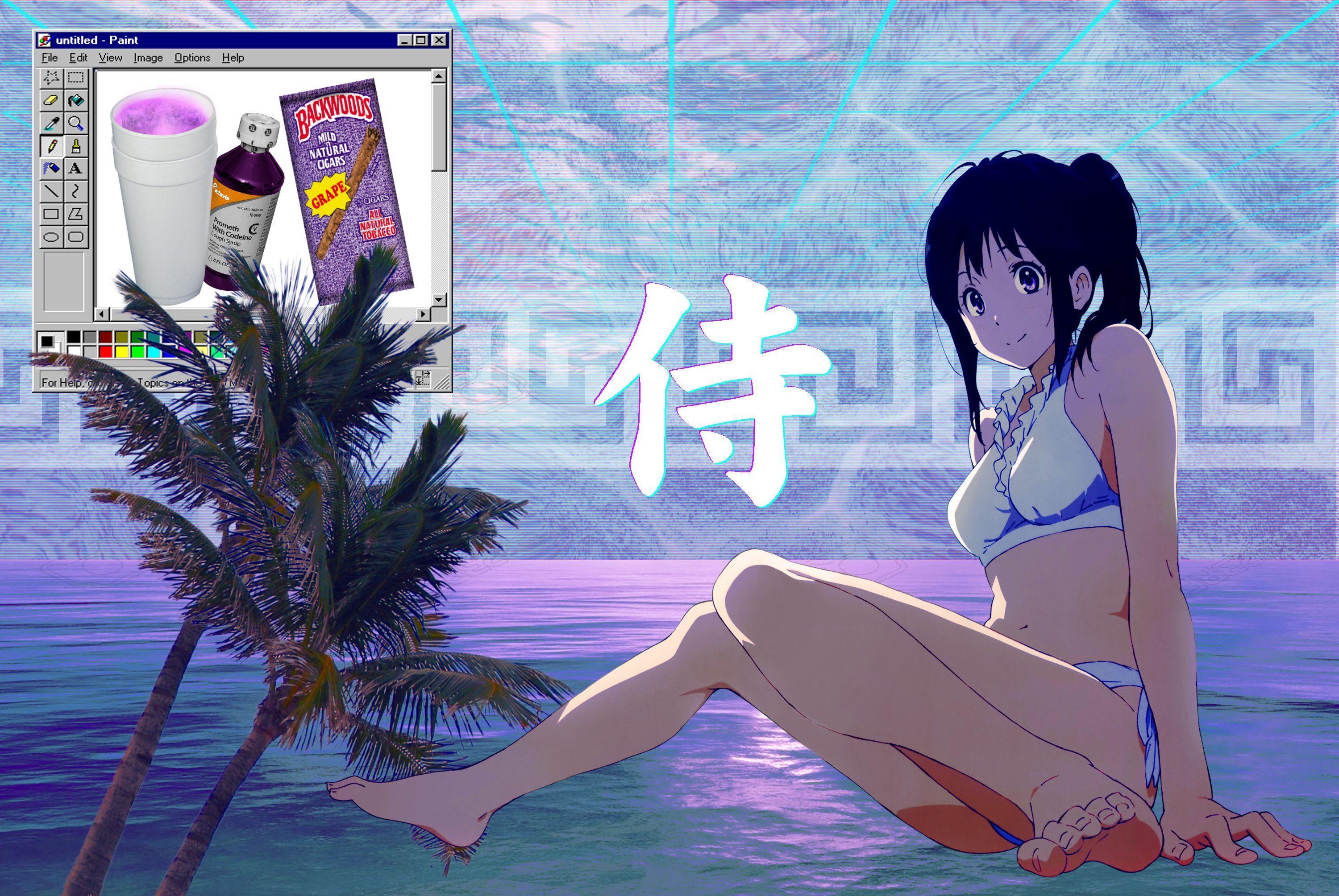3000x2009 Some Anime Vaporwave Wallpaper. Vaporwave wallpaper, Vaporwave art, Aesthetic wallpaper