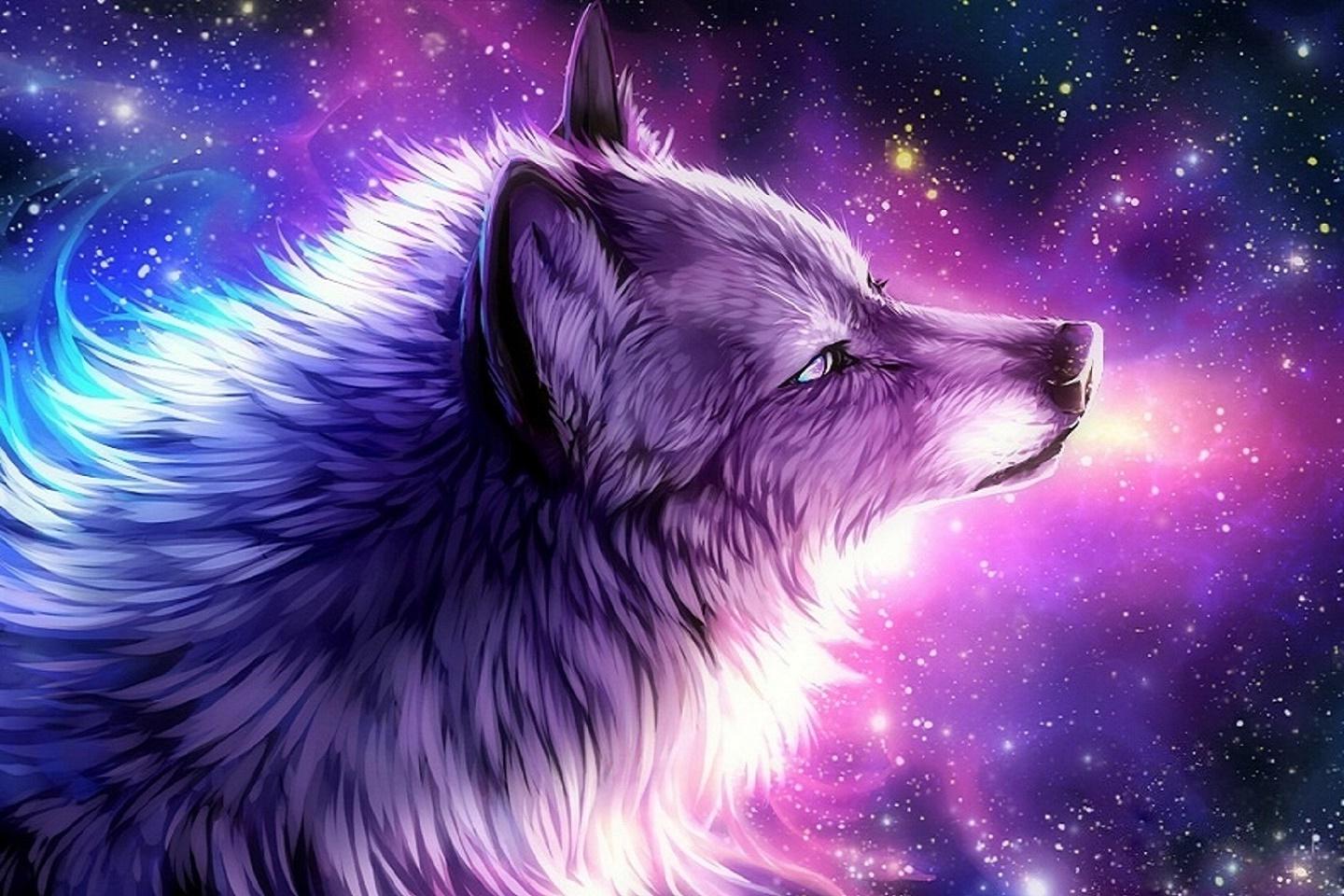 1440x960 Unicorn Galaxy Wolf Wallpaper