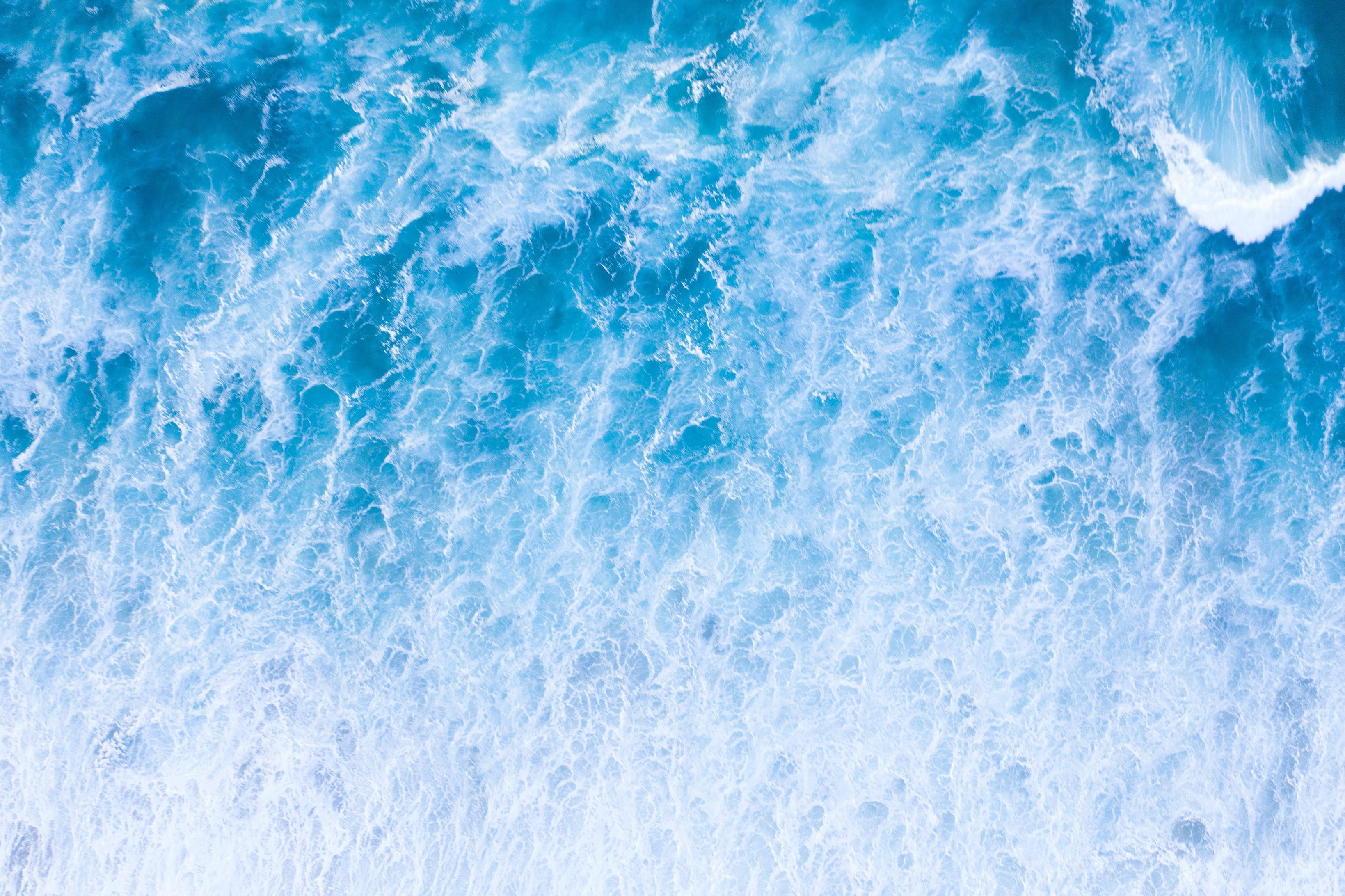 3278x2184 Top view of white raging sea waves Desktop wallpaper 1440x900