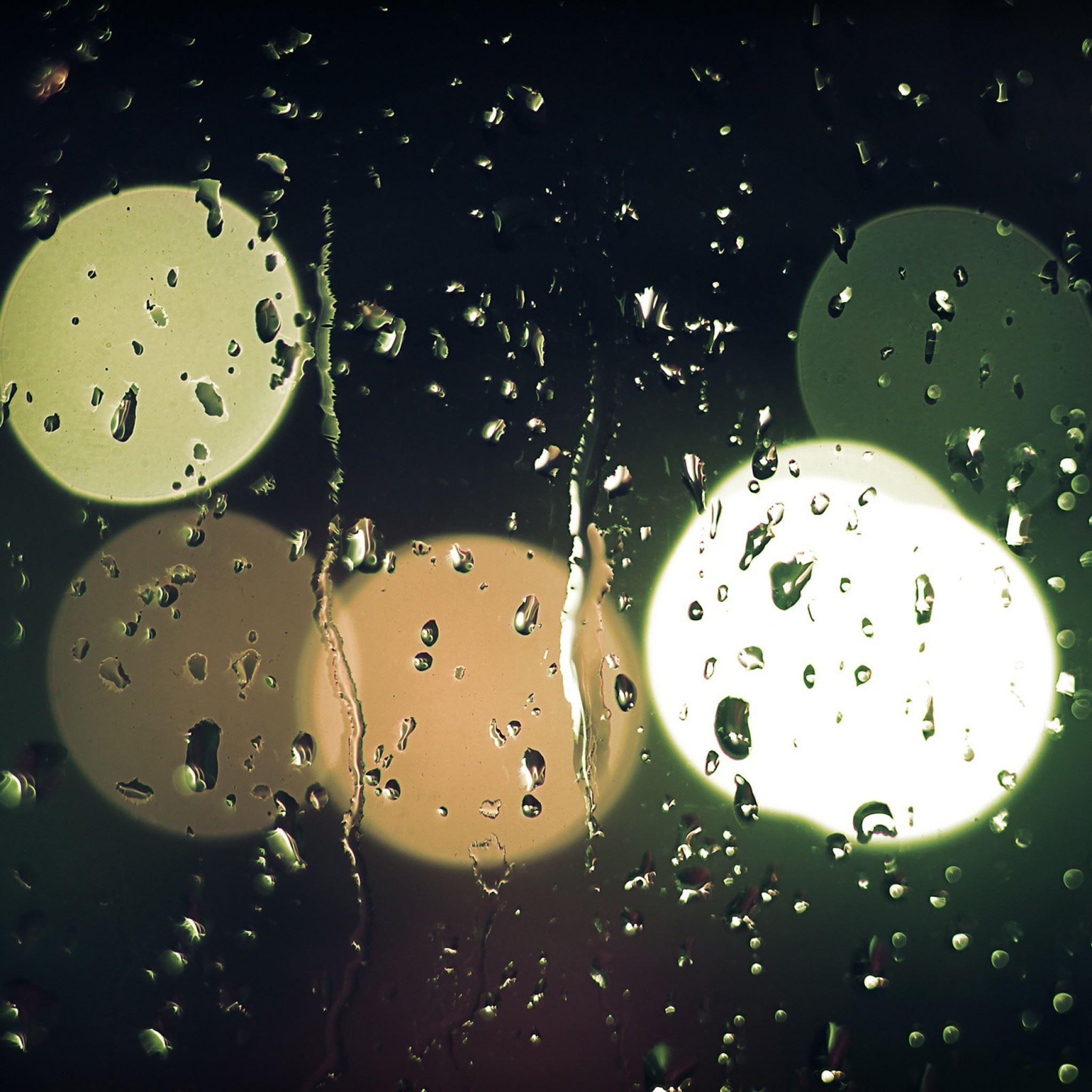 2048x2048 Raindrops On Glass iPad Air Wallpaper Free Download