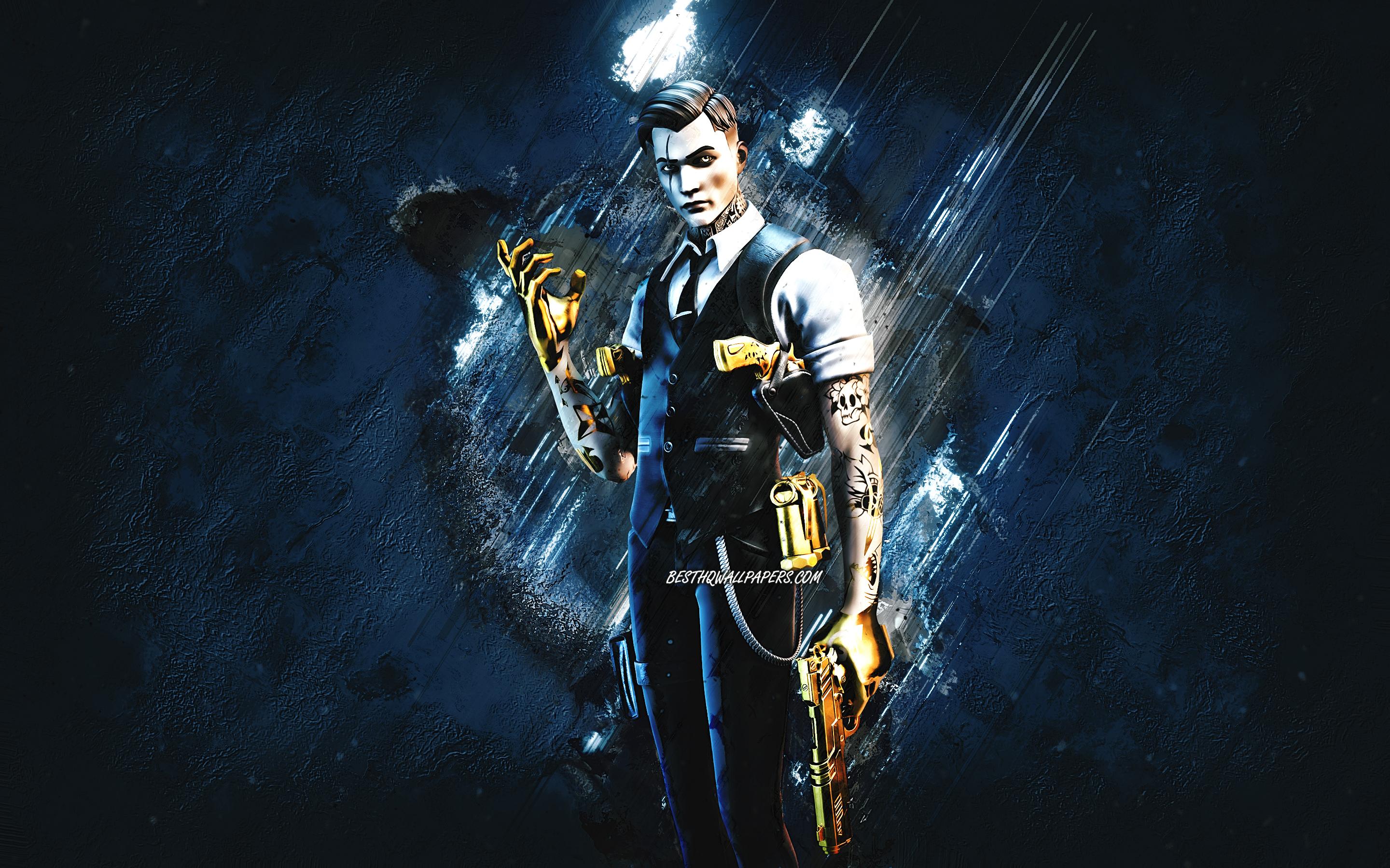 2880x1800 Download wallpaper Fortnite Midas Skin, Fortnite, main characters, blue stone background, Midas, Fortnite skins, Midas Skin, Midas Fortnite, Fortnite characters for desktop with resolution 2880x1800. High Quality HD picture wallpaper