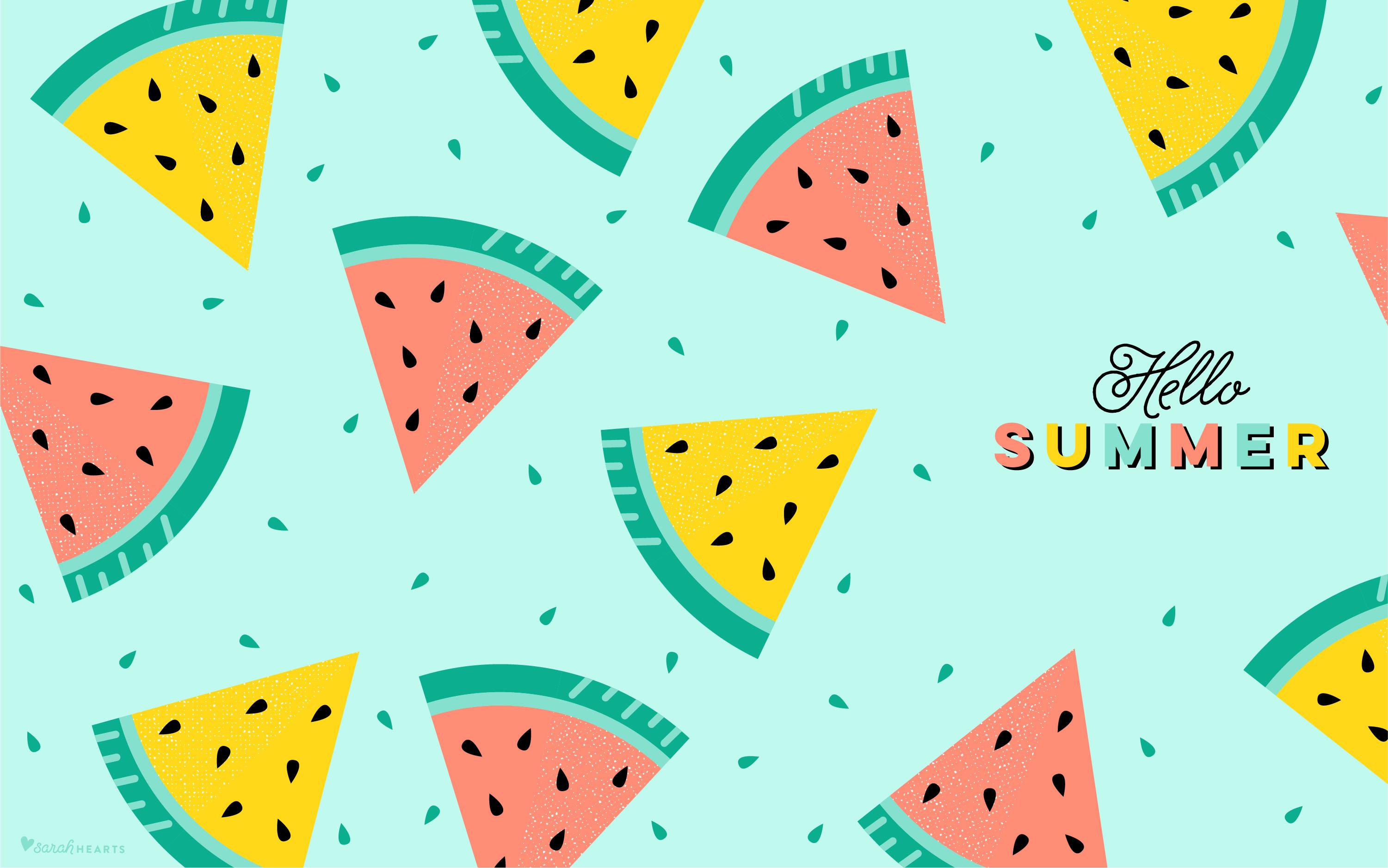 3001x1876 July 2018 Watermelon Calendar Wallpaper