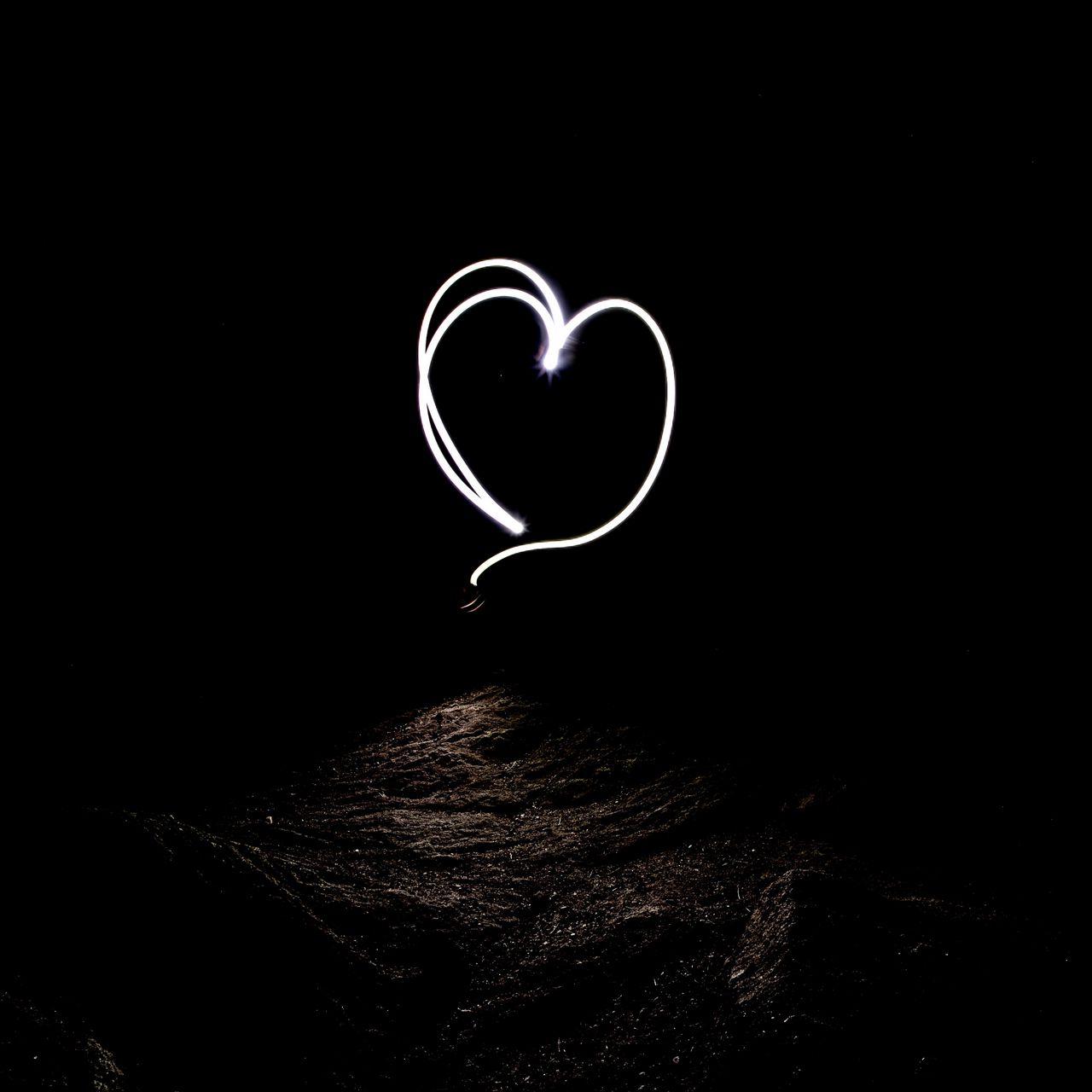 1280x1280 Download wallpaper 1280x1280 heart, long exposure, darkness, night ipad, ipad ipad mini for parallax HD background