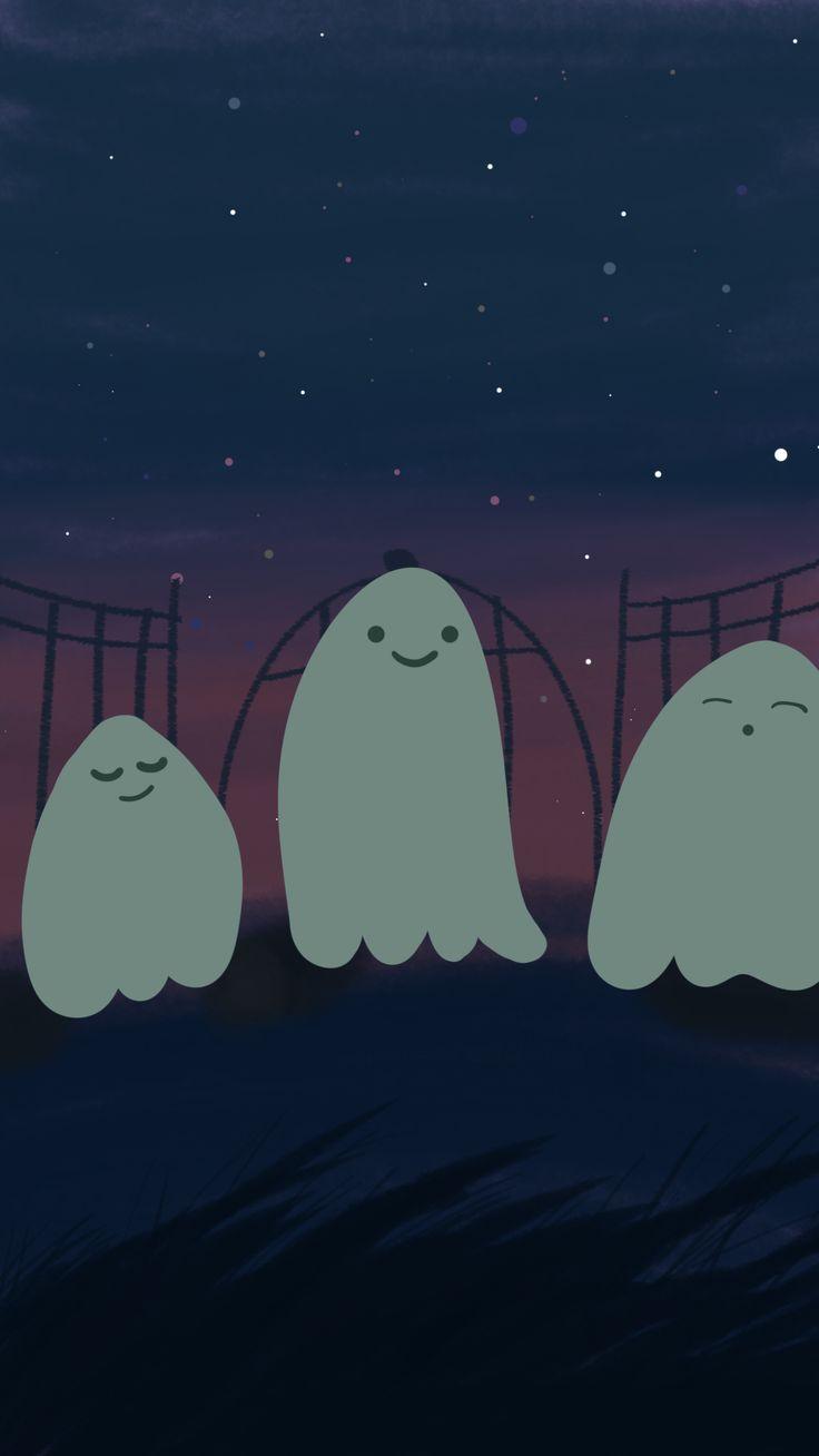 736x1308 Cute Ghost Wallpaper. Wallpaper background, Ghost cartoon, Aesthetic wallpaper