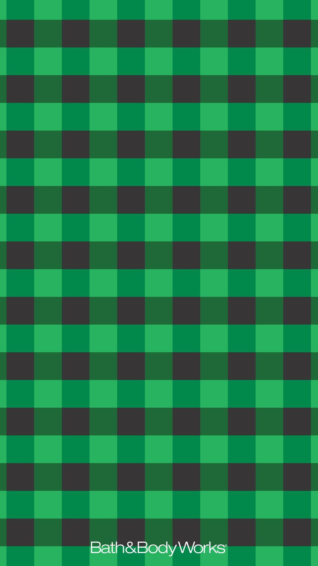 1080x1920 Bath & Body Works iPhone Wallpaper Green Gingham. iPhone wallpaper green, iPhone wallpaper winter, Green wallpaper