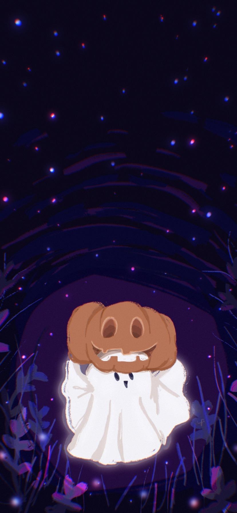 828x1792 cute halloween wallpaper