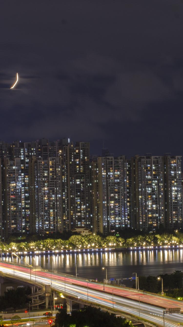 750x1334 Free download Wallpaper Liede Bridge Guangzhou skyscrapers lights river [3840x2160] for your Desktop, Mobile & Tablet. Explore Guangzhou 4K Wallpaper. Guangzhou Wallpaper, Guangzhou Evergrande Taobao F.C. Wallpaper, 4K Wallpaper