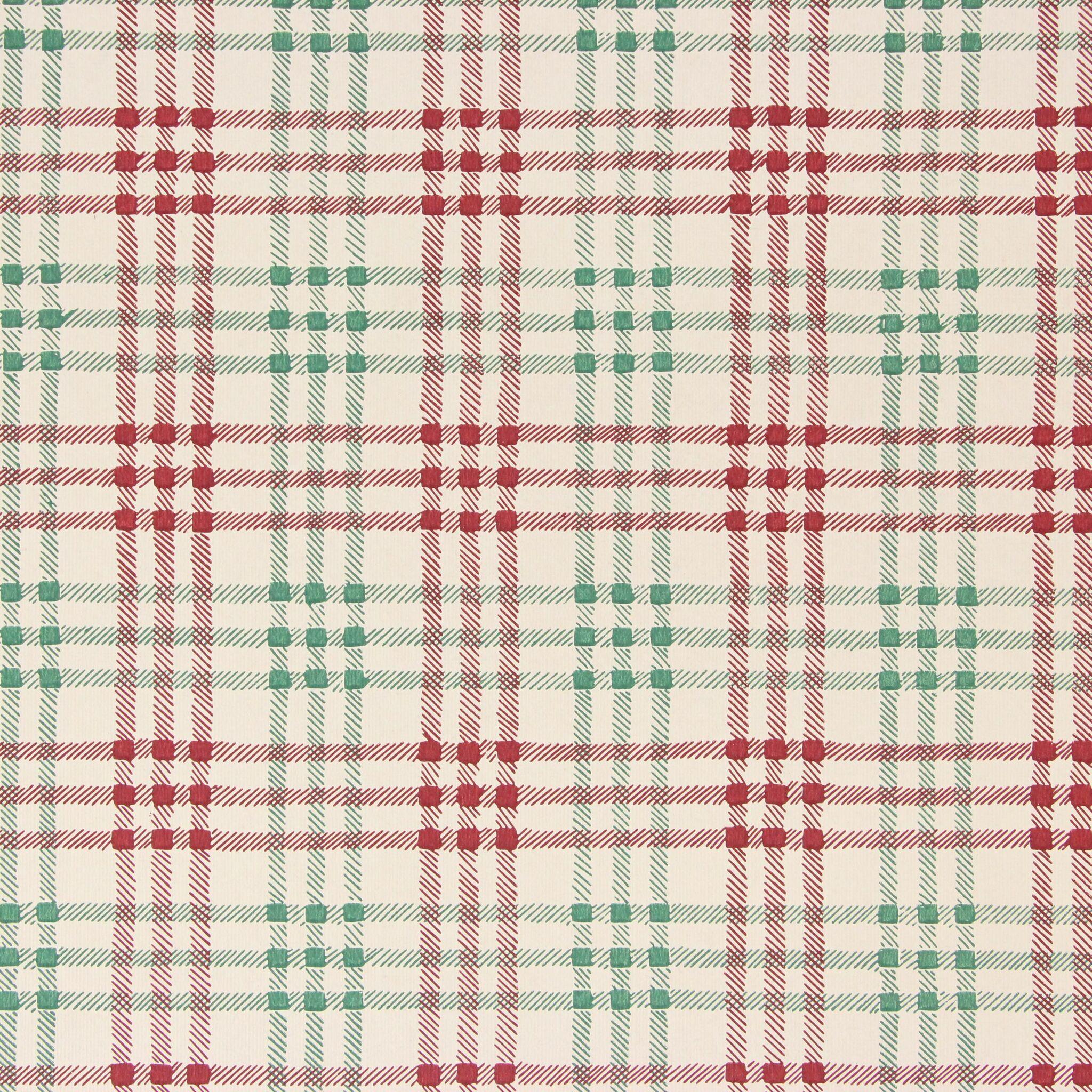 2048x2048 1950s Vintage Wallpaper Red Green Plaid on White's Vintage Wallpaper